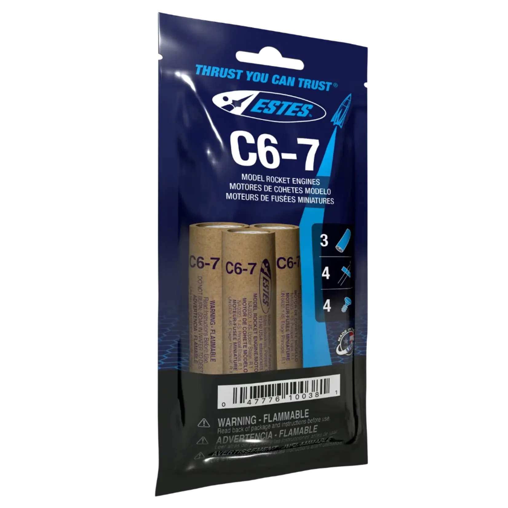 Estes C6-7 Standard Model Rocket Engine (3) - 10038