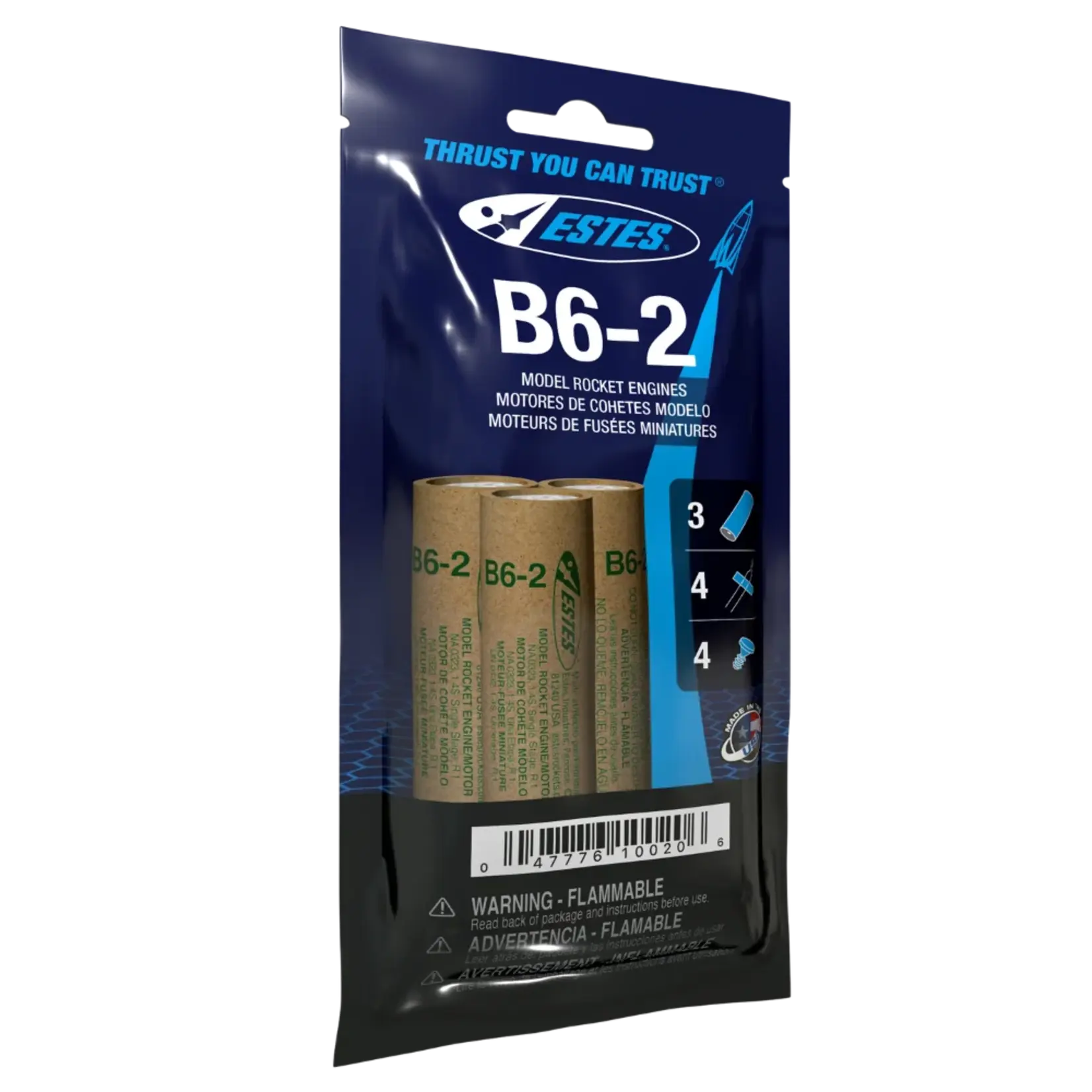 Estes B6-2 Standard Model Rocket Engine (3) - 10020