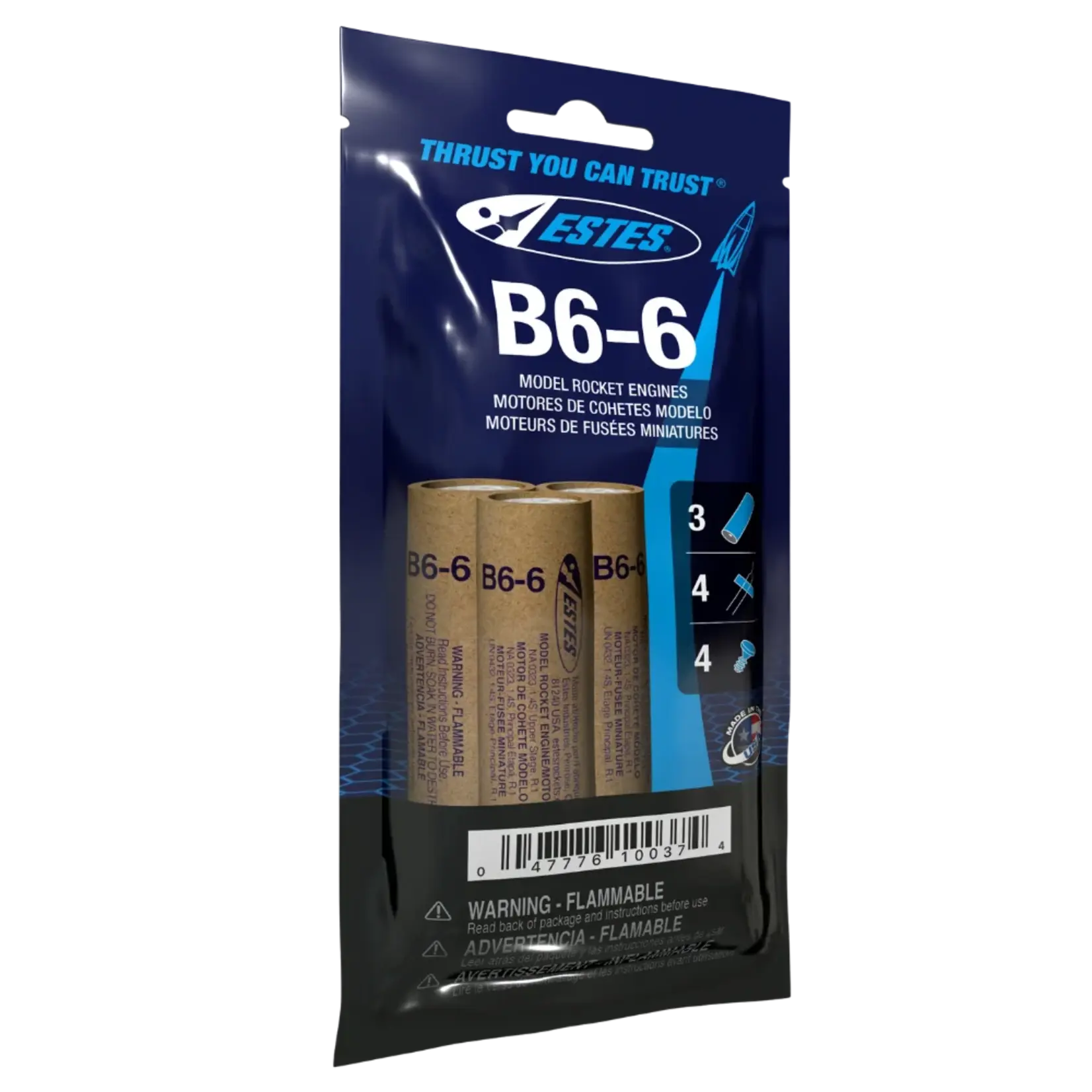 Estes B6-6 Standard Model Rocket Engine (3) - 10037