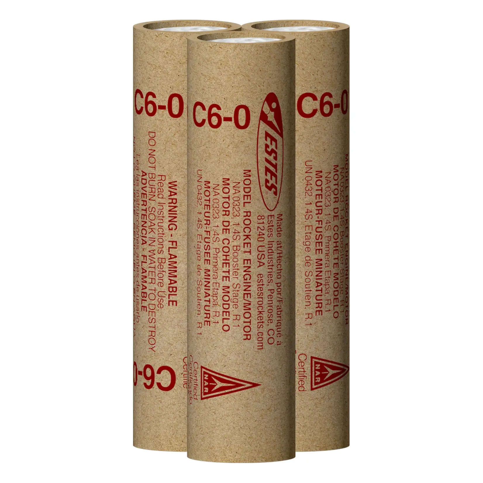 Estes C6-0 Standard Model Rocket Engine (3) - 10047