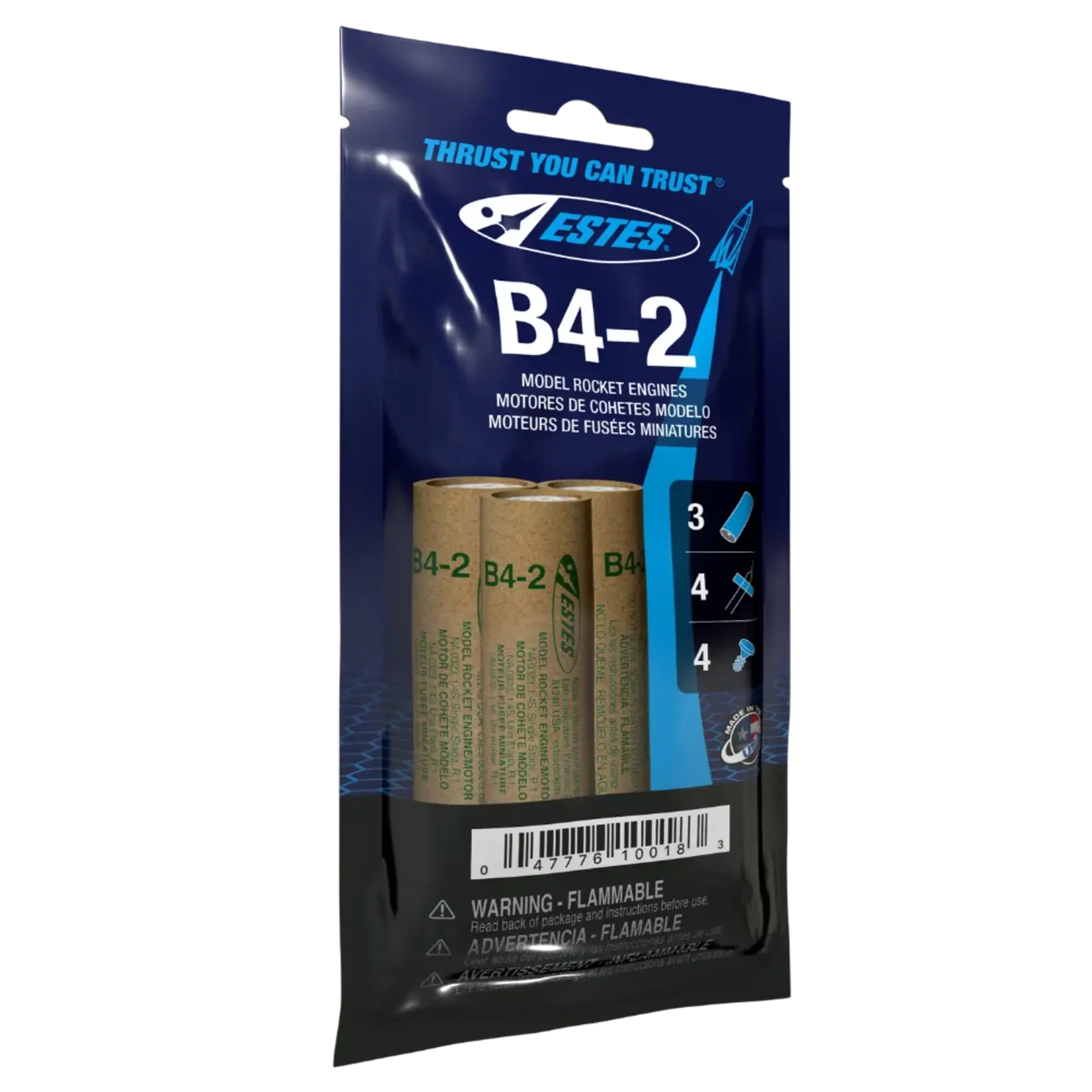 Estes B4-2 Standard Model Rocket Engine (3) - 10018