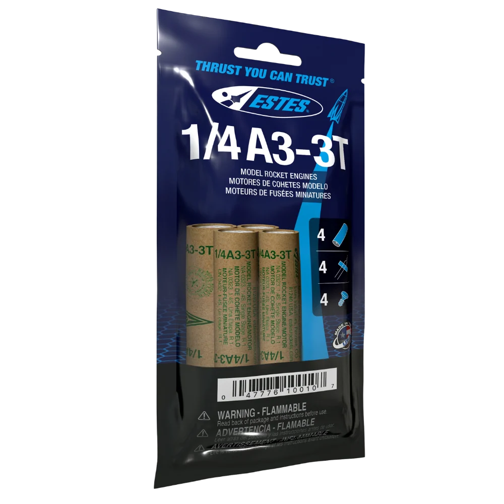 1/4A3-3T Mini Model Rocket Engine (4) - 10010