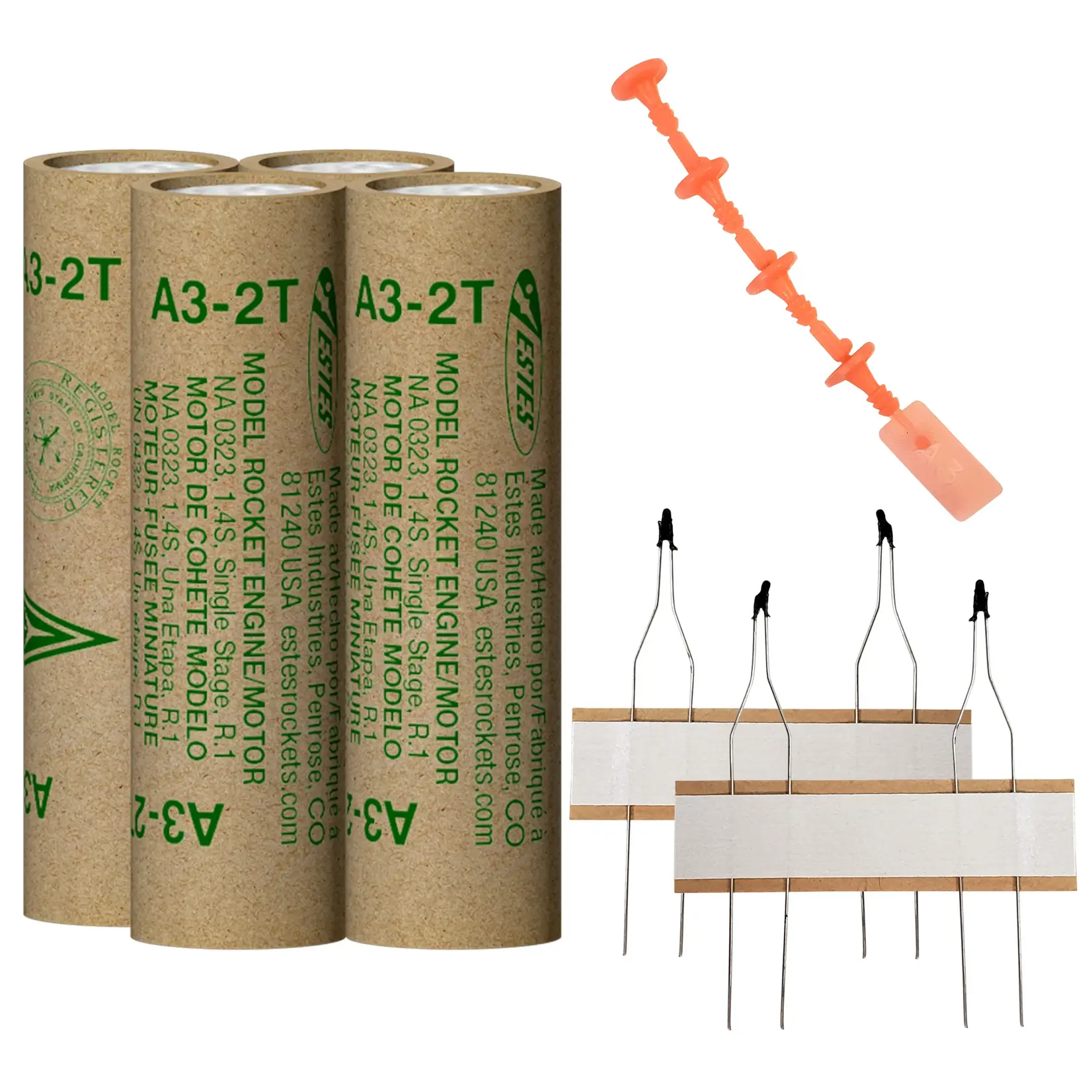 Estes A3-2T Mini Model Rocket Engine (4) - 10012