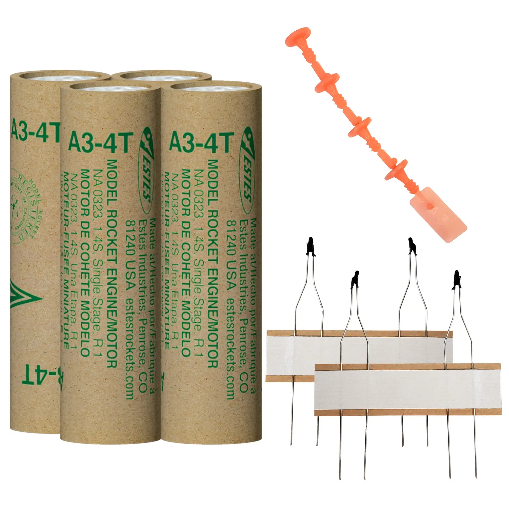 Estes A3-4T Mini Model Rocket Engine (4) - 10013