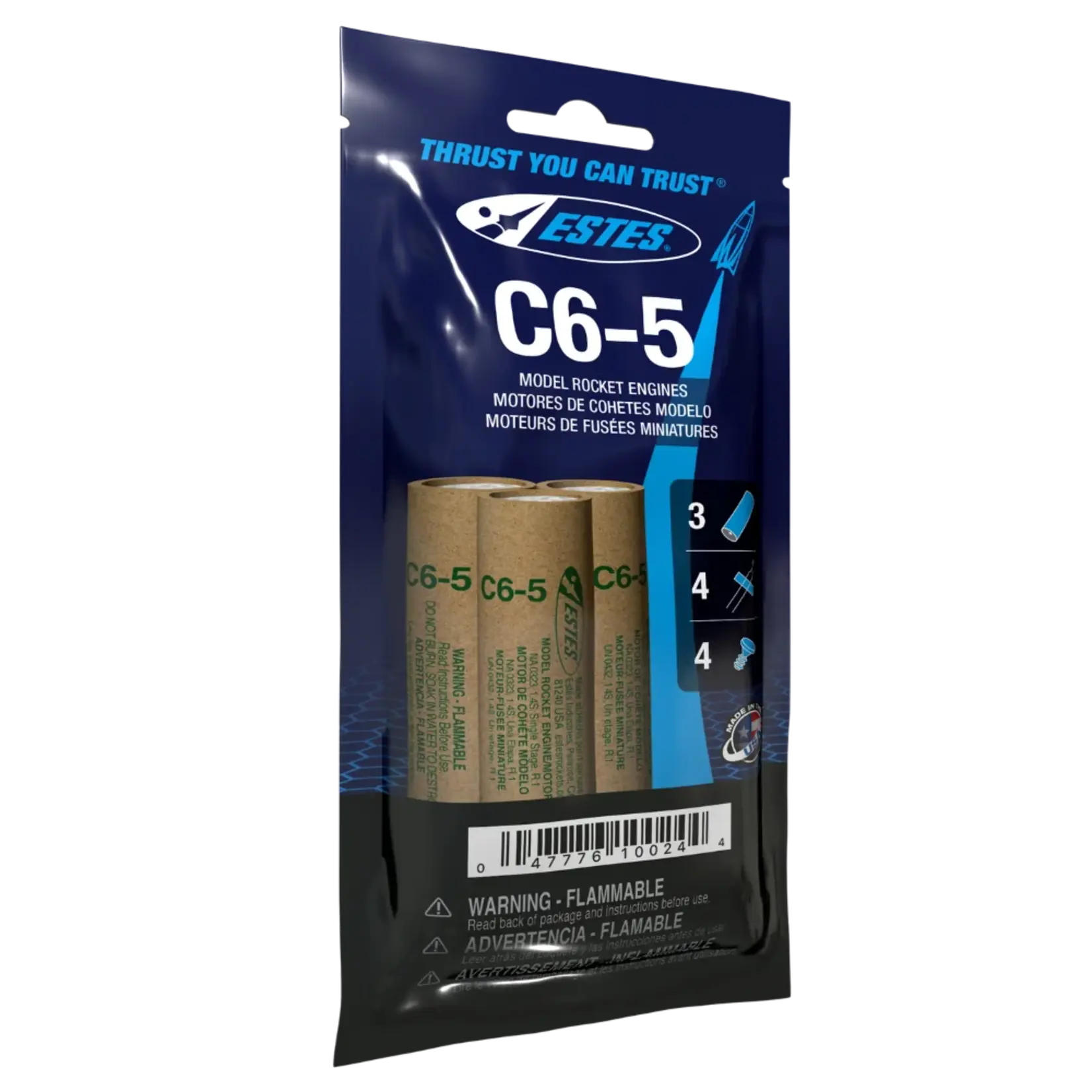 Estes C6-5 Standard Model Rocket Engine (3) - 10024