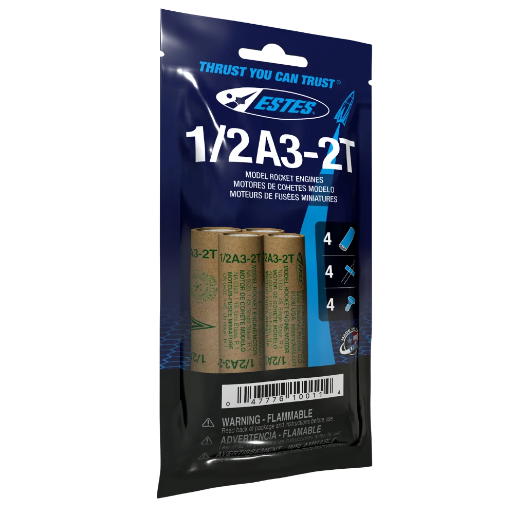 1/2A3-2T Mini Model Rocket Engine (4) - 10011