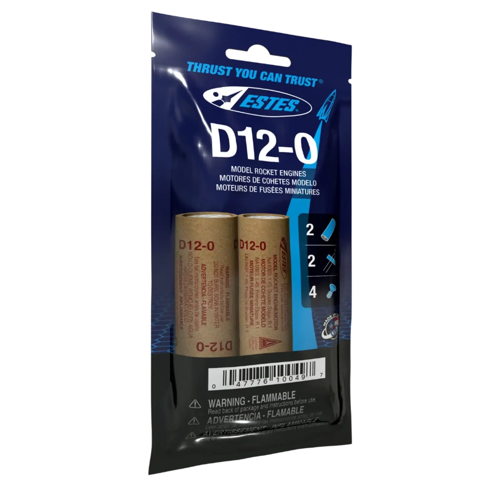 Estes D12-0 Standard Model Rocket Engine (2) - 10049