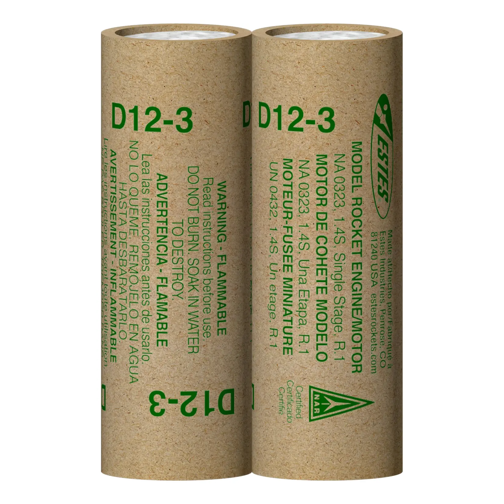Estes D12-3 Model Rocket Engine (2) - 10027