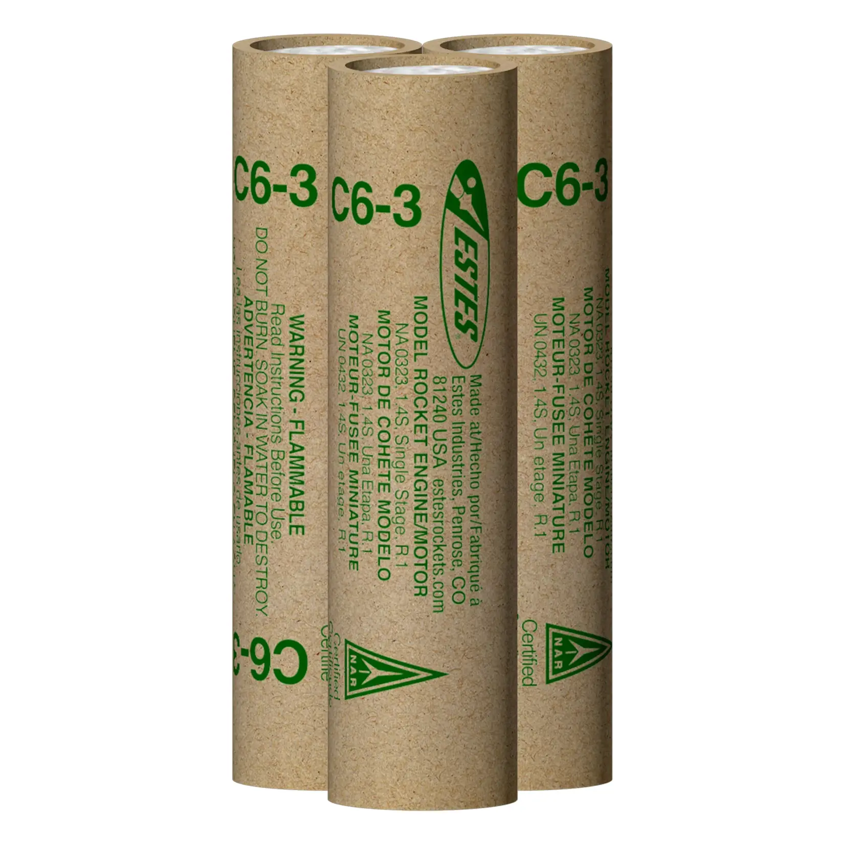 Estes C6-3 Standard Model Rocket Engine (3) - 10023