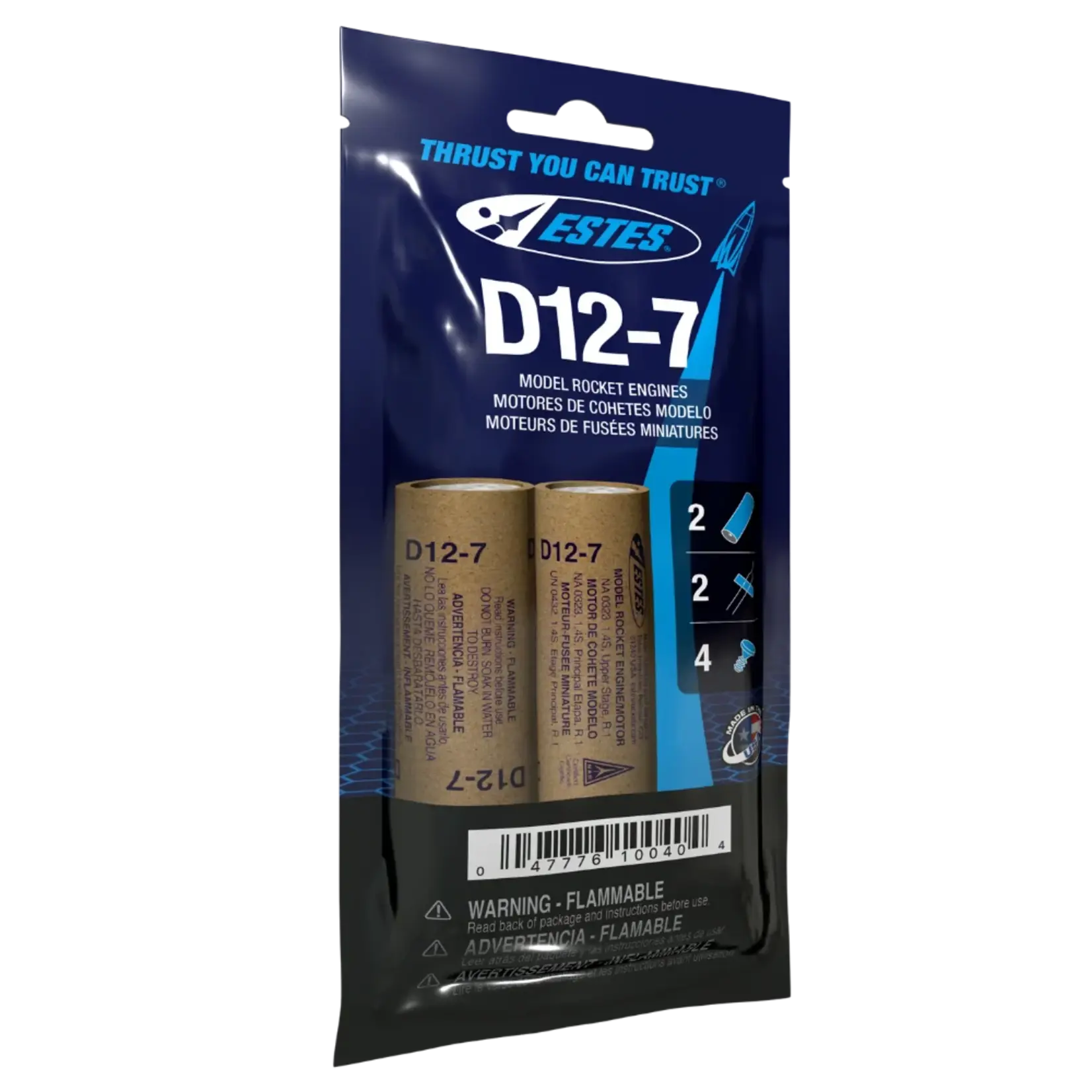 Estes D12-7 Model Rocket Engine (2) - 10040