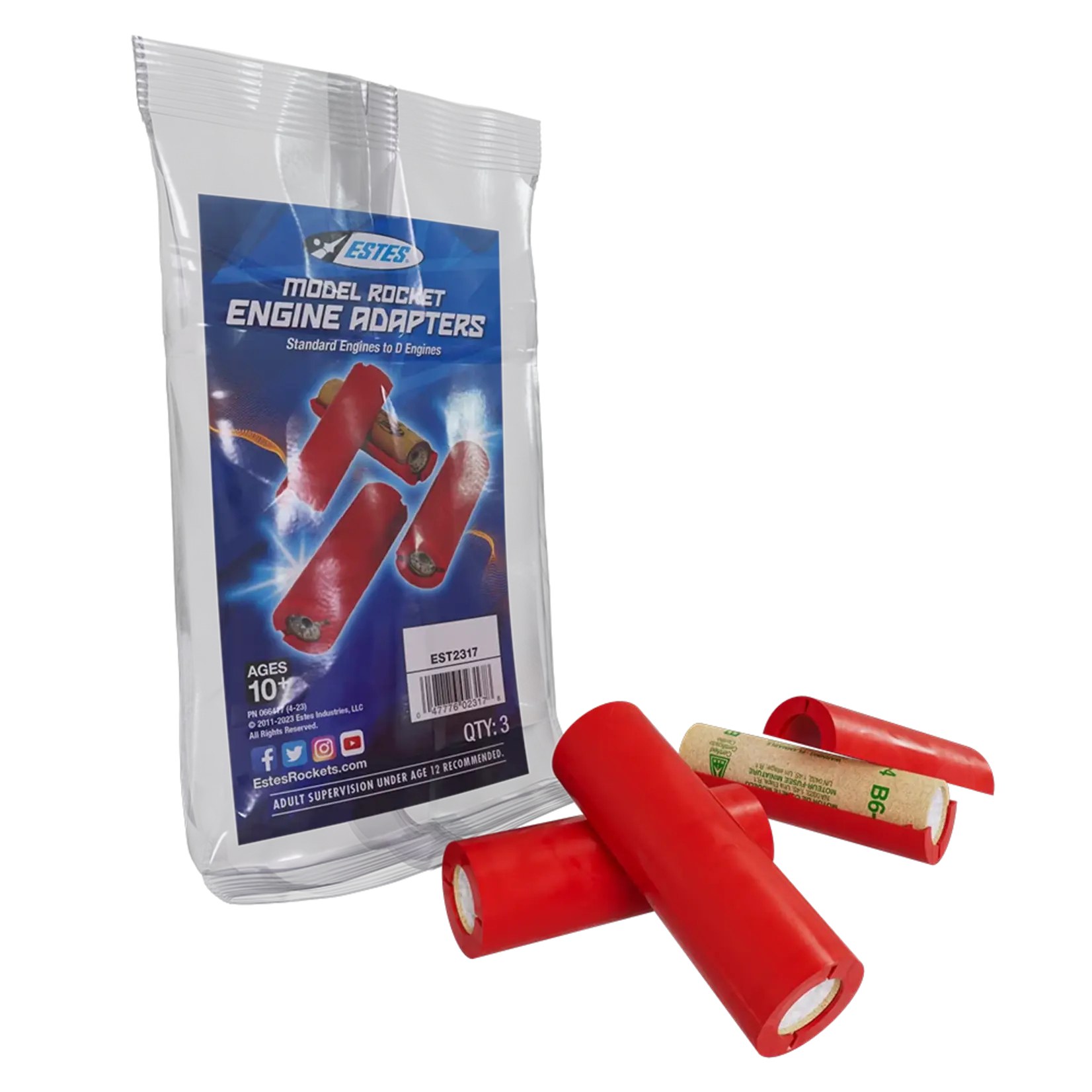 Estes Standard to D Engine Adapter (3) - 2317
