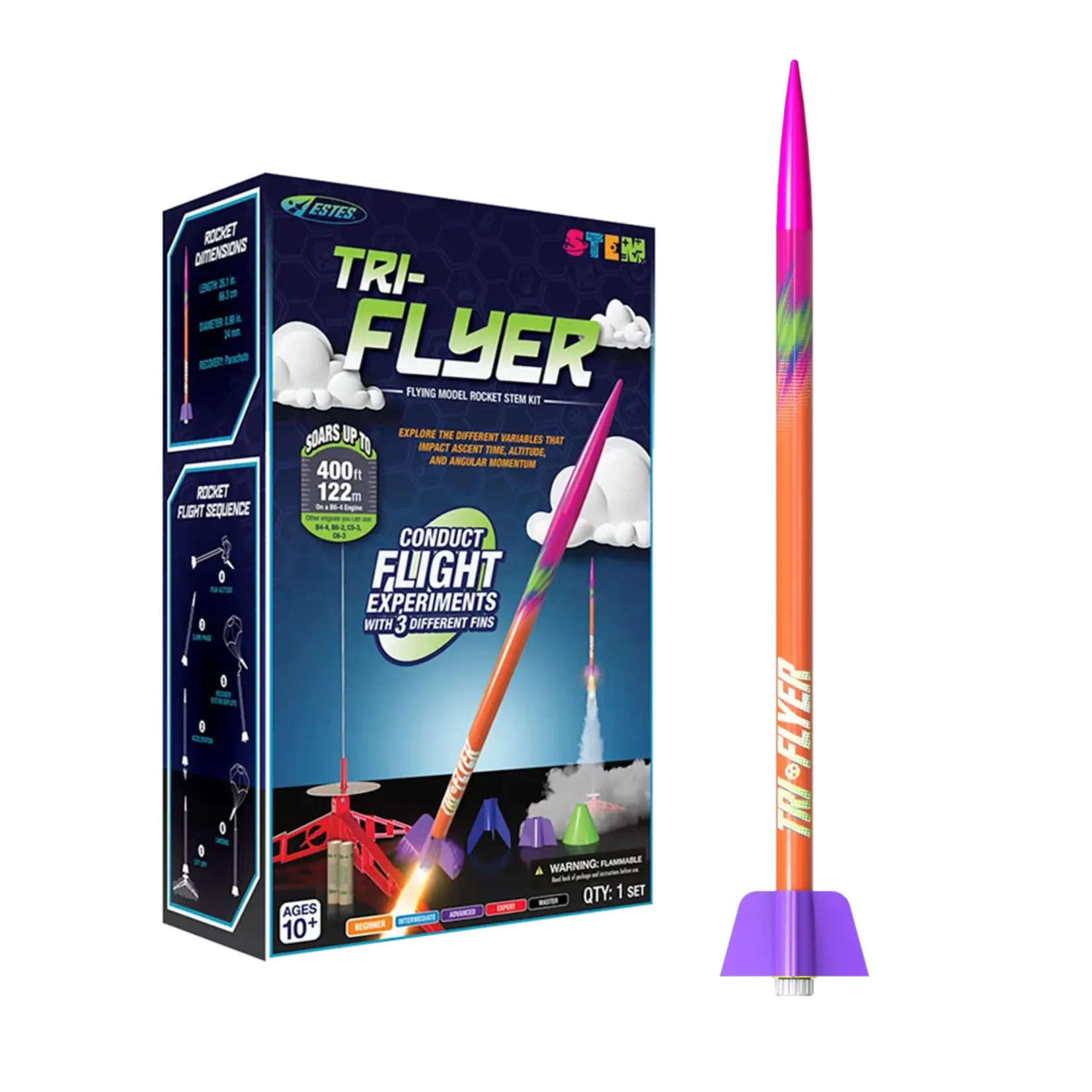 Estes Tri-Flyer Model Rocket STEM Kit - 0647