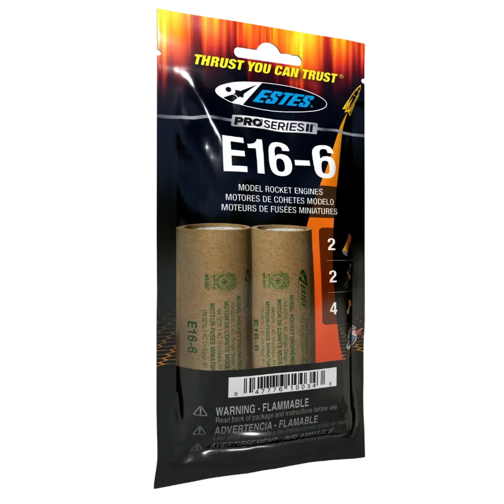 Estes E16-6 PSII Model Rocket Engine (2) - 10034