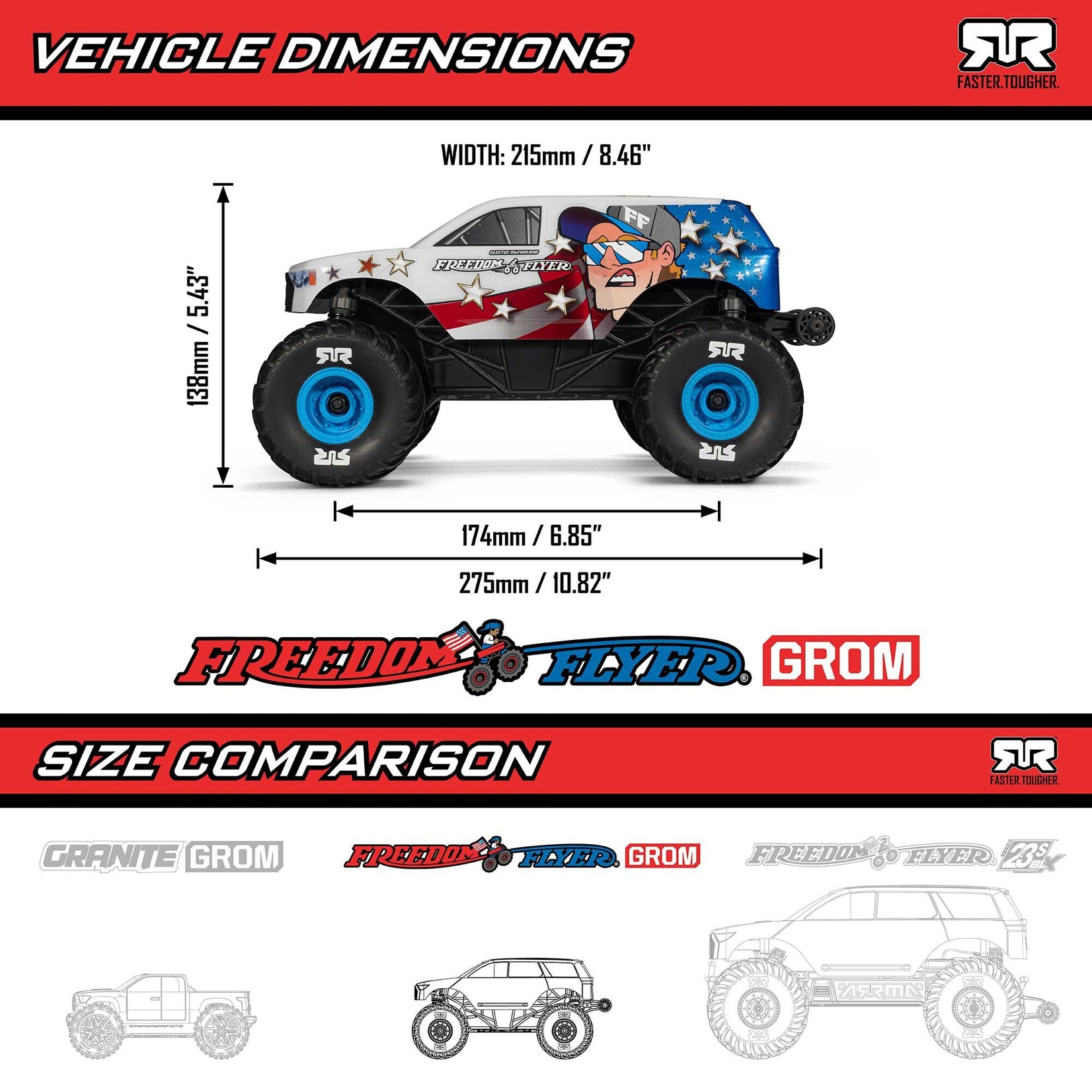 Arrma ARA2130FF 1:16 Freedom Flyer 4X4 RTR Brushed Monster Truck (Battery & Charger Included), White