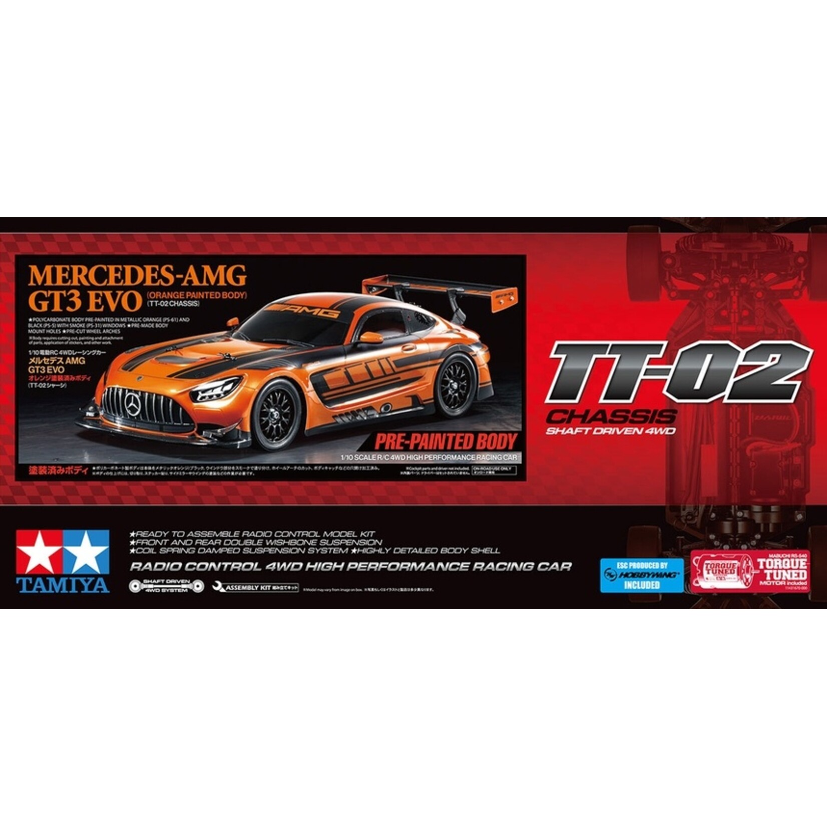 Tamiya 47519 - 1/10 Mercedes-AMG GT3 EVO 4WD Limited Edition TT02