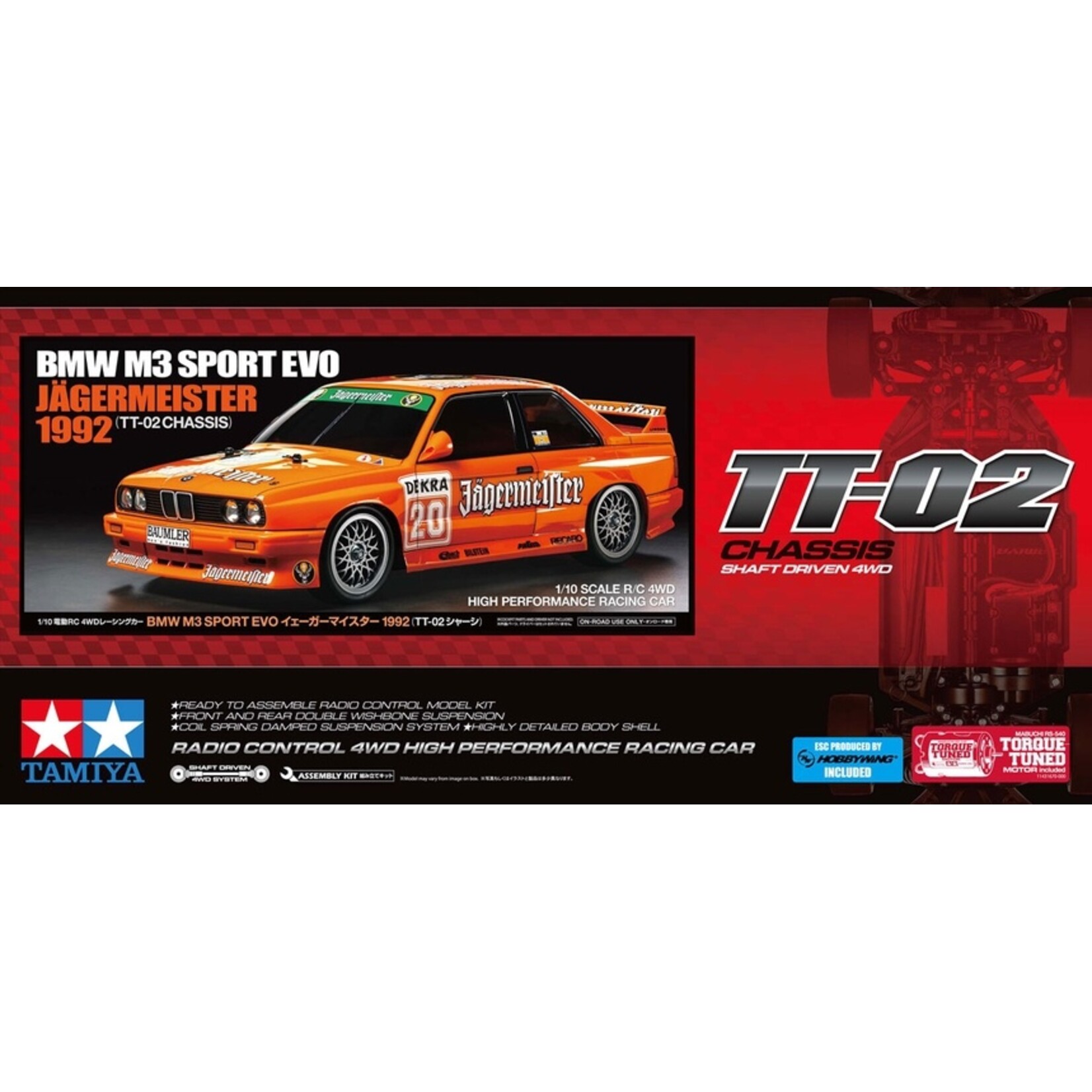 Tamiya 58760 - 1/10 BMW M3 Sport EVO 1992, Jagermeister TT02