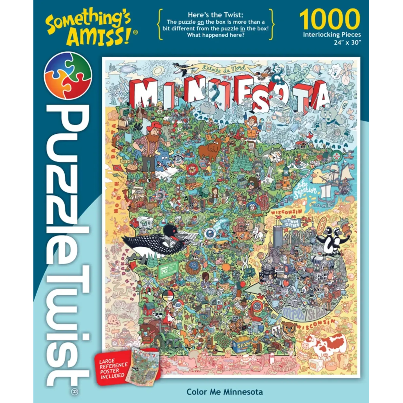 Puzzle Twist Color Me Minnesota - 1000 Piece Puzzle