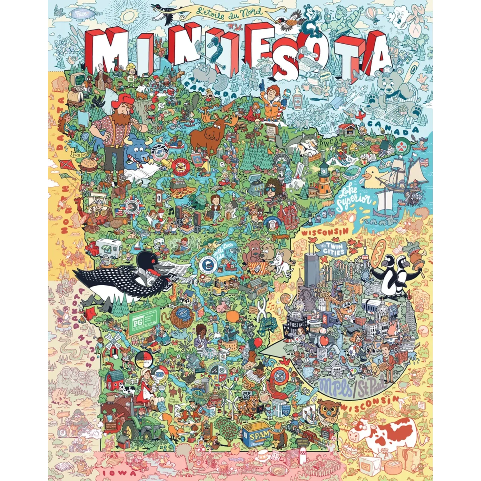 Puzzle Twist Color Me Minnesota - 1000 Piece Puzzle