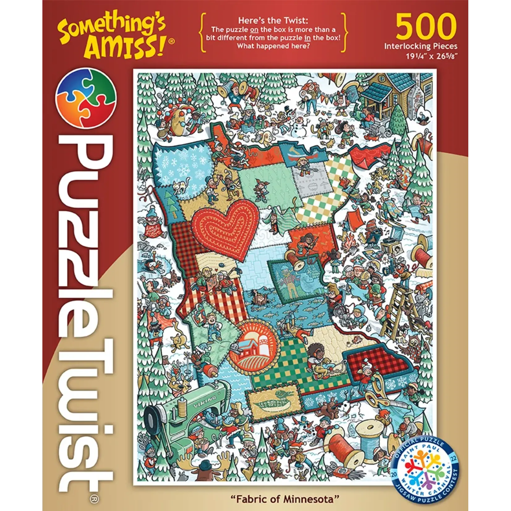 Puzzle Twist Fabric of Minnesota - 500 Piece Puzzle
