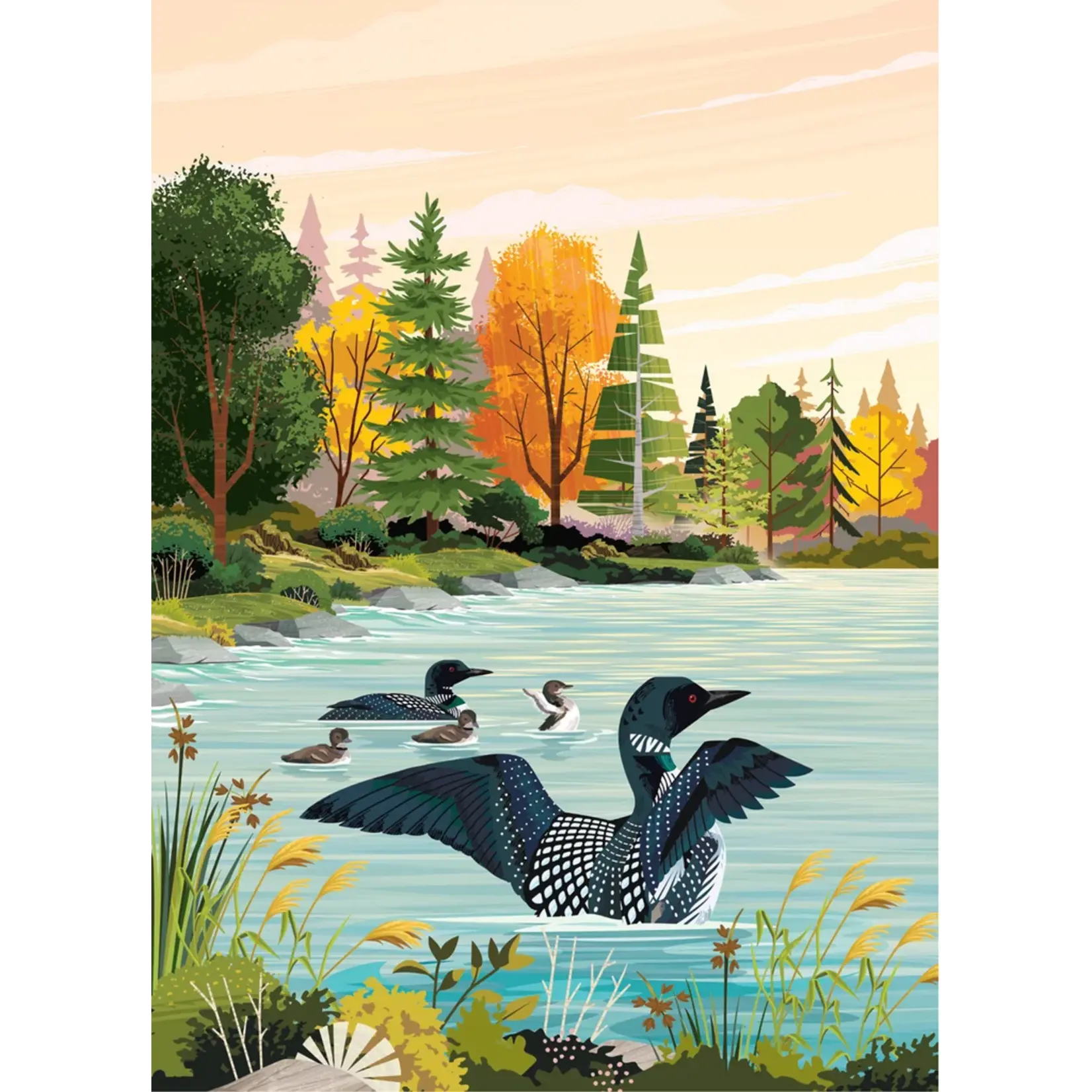 Puzzle Twist Loons on the Lake - 1000 Piece Puzzle