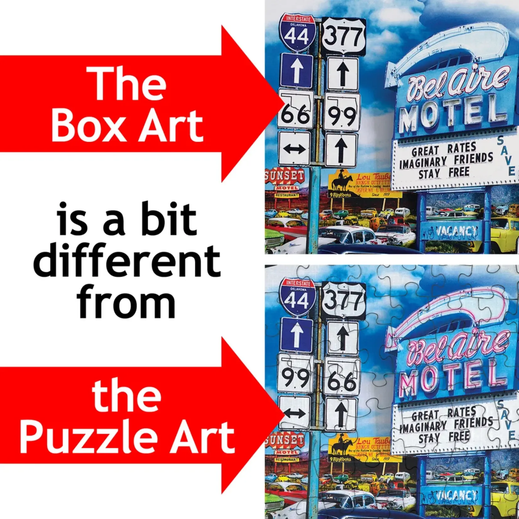 Puzzle Twist Roadside Americana - 750 Piece Panoramic Puzzle