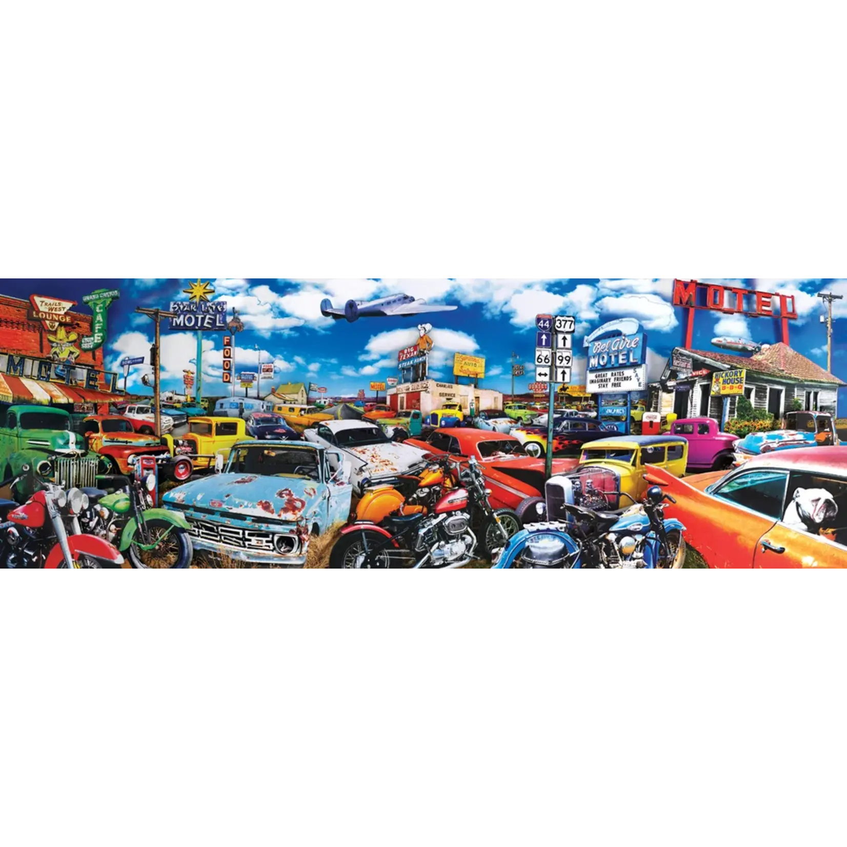Puzzle Twist Roadside Americana - 750 Piece Panoramic Puzzle