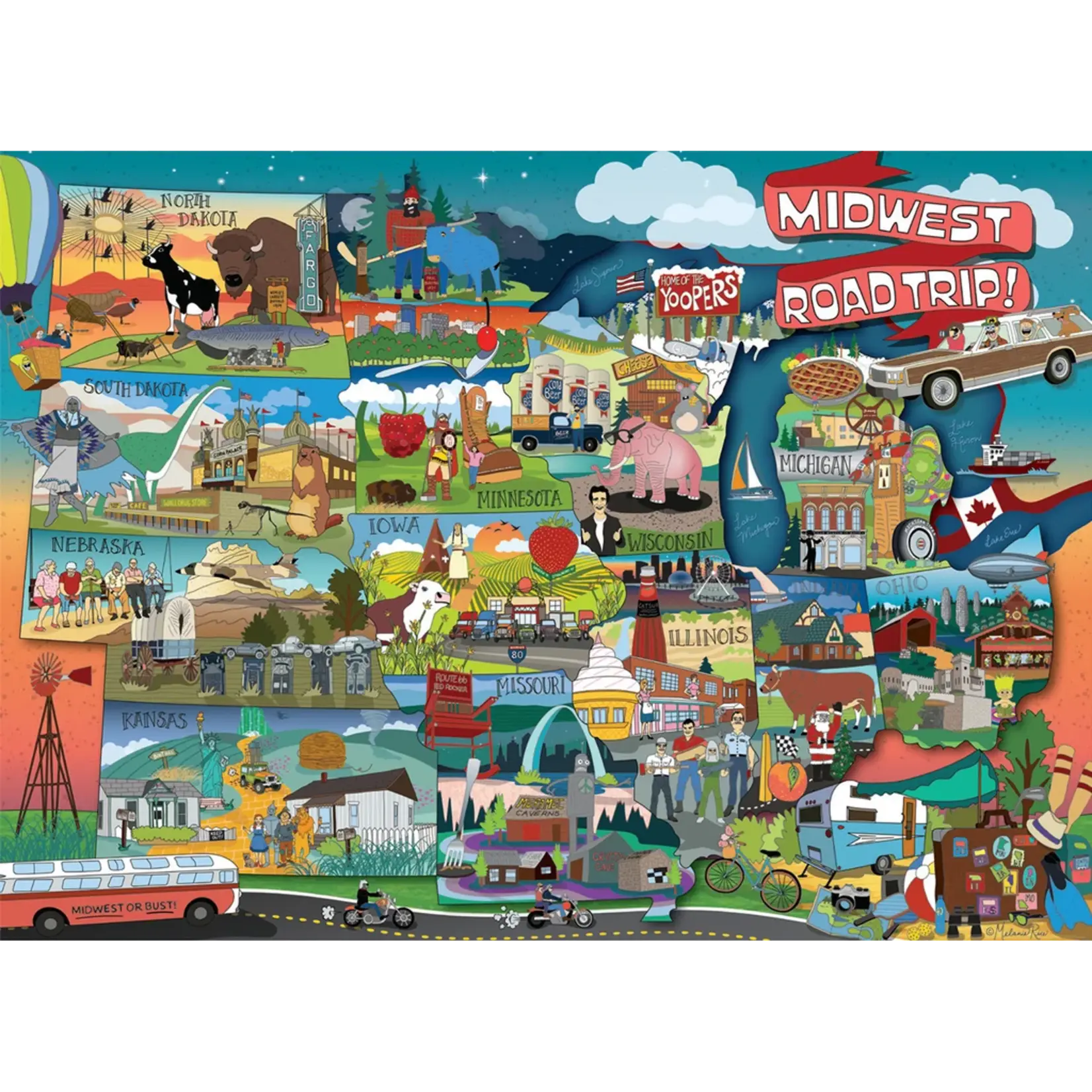 Puzzle Twist Midwest Road Trip - 1000 Piece Puzzle