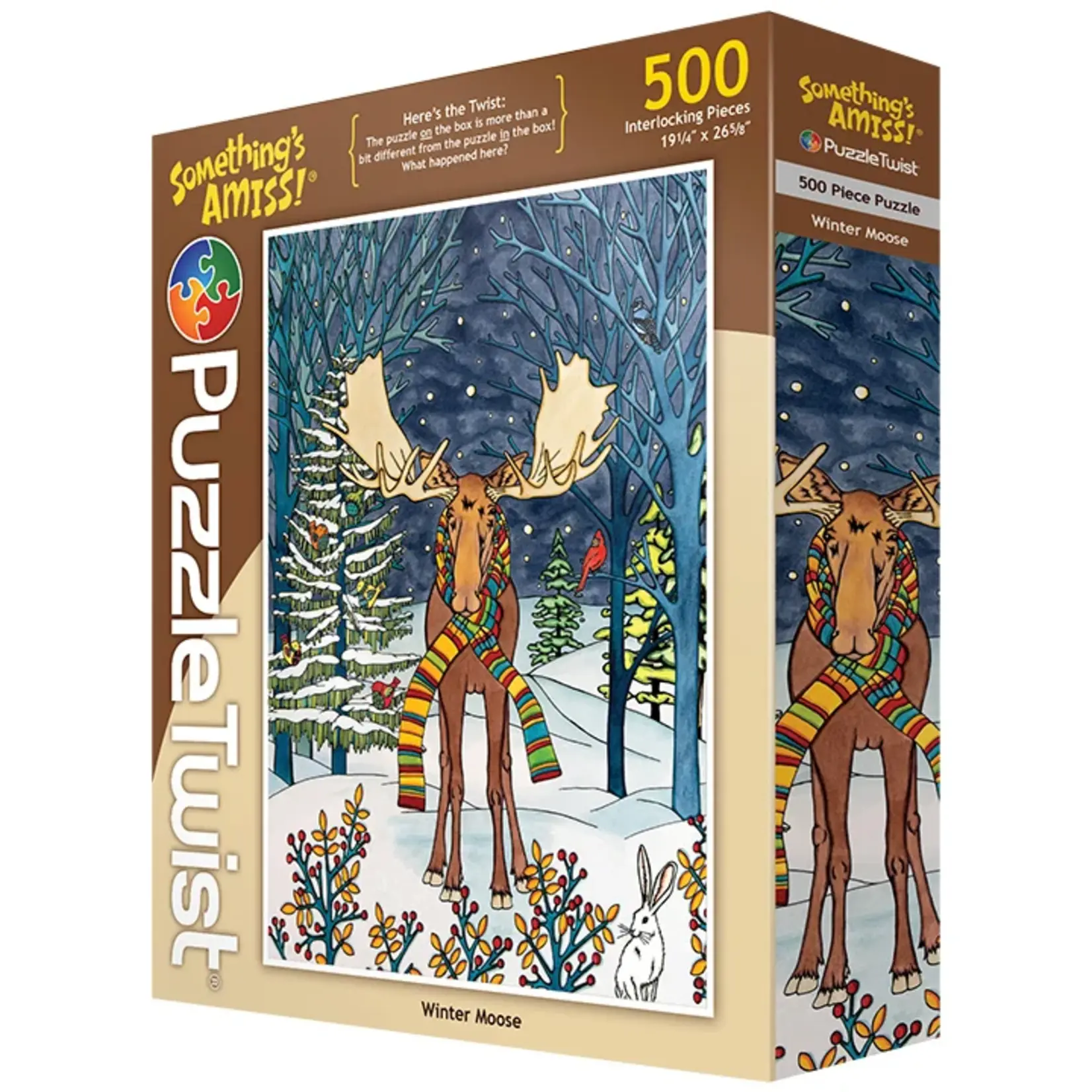 Puzzle Twist Winter Moose - 500 Piece Puzzle