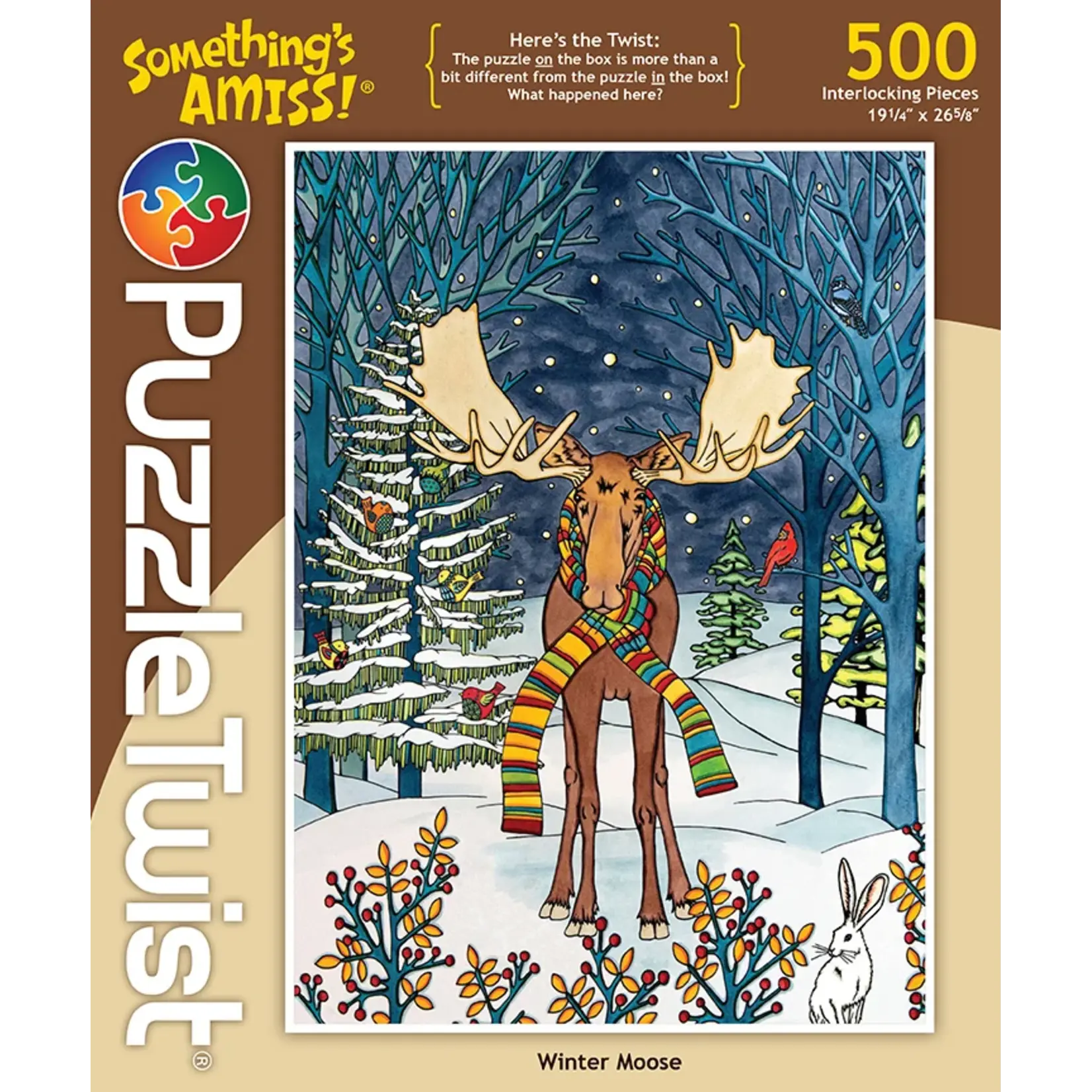 Puzzle Twist Winter Moose - 500 Piece Puzzle