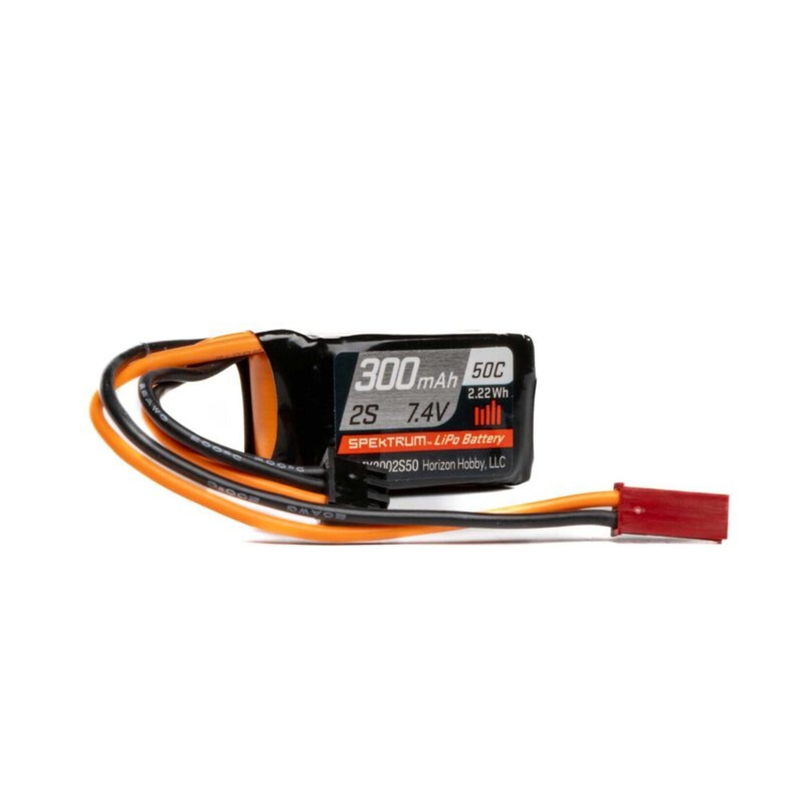 Spektrum SPMX3002S50 7.4V 300mAh 2S 50C LiPo Battery: JST-RCY