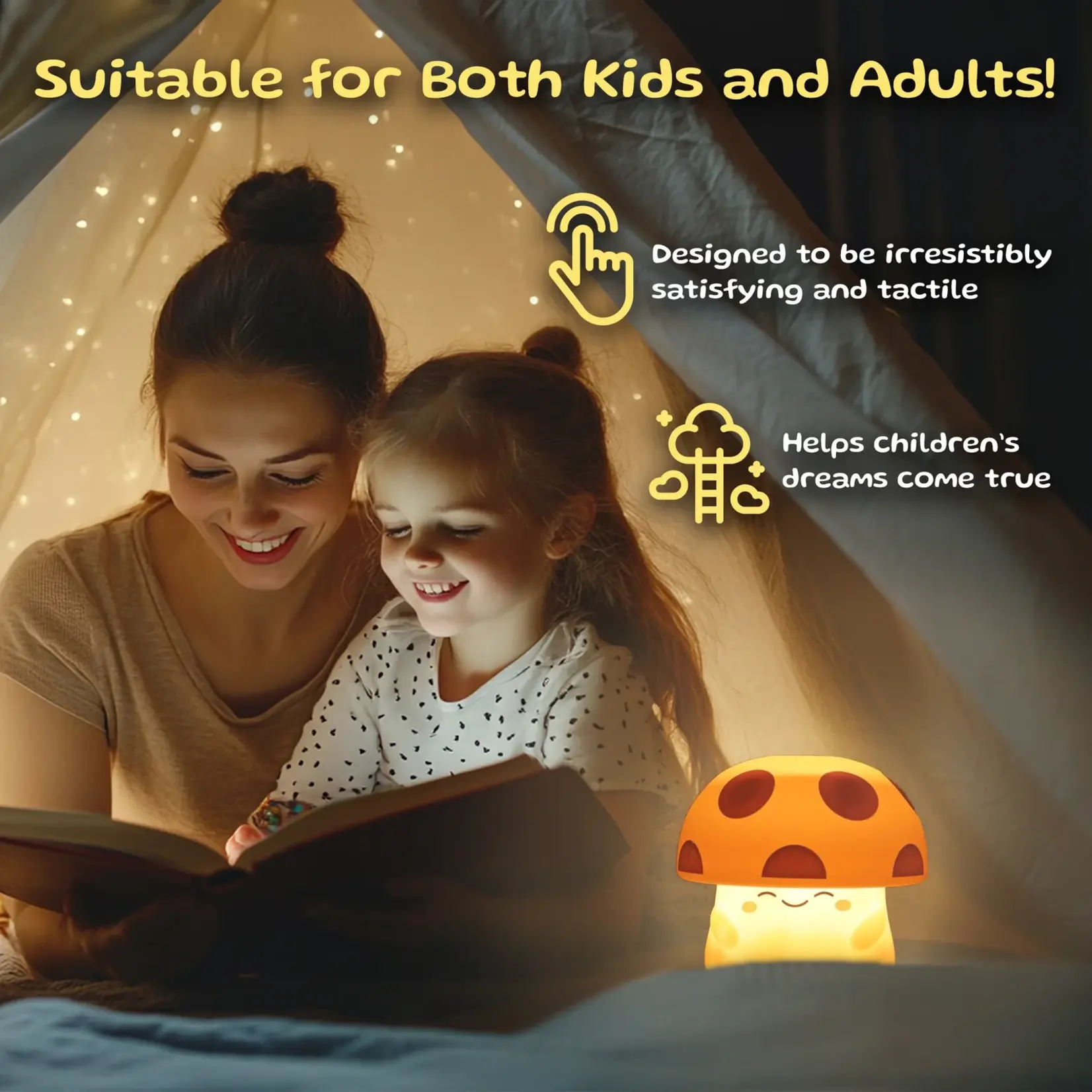 World Of Mushi Squishy Mushroom Light: Orange
