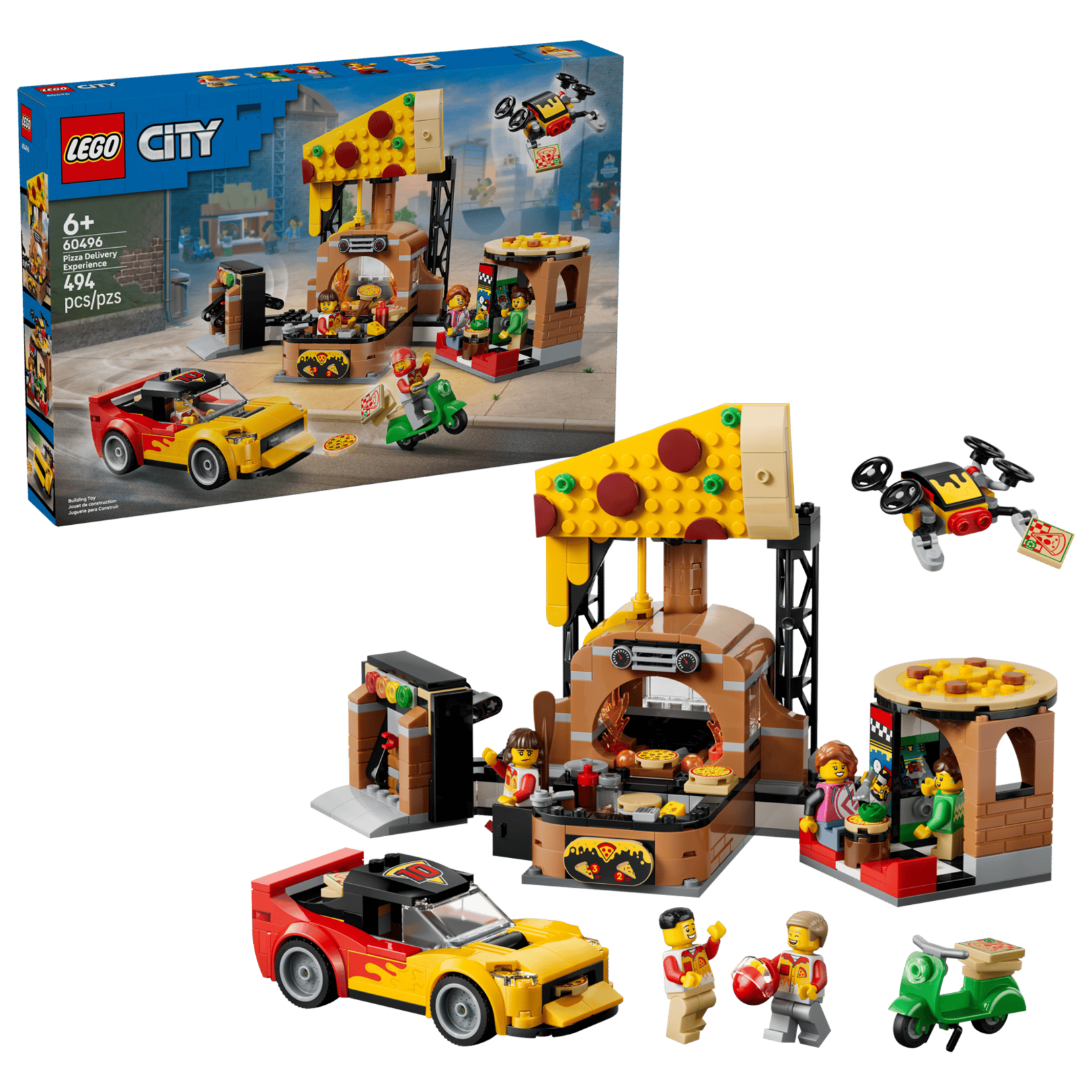 LEGO® 60496 - Pizza Delivery Experience with Vehicles City Building Set