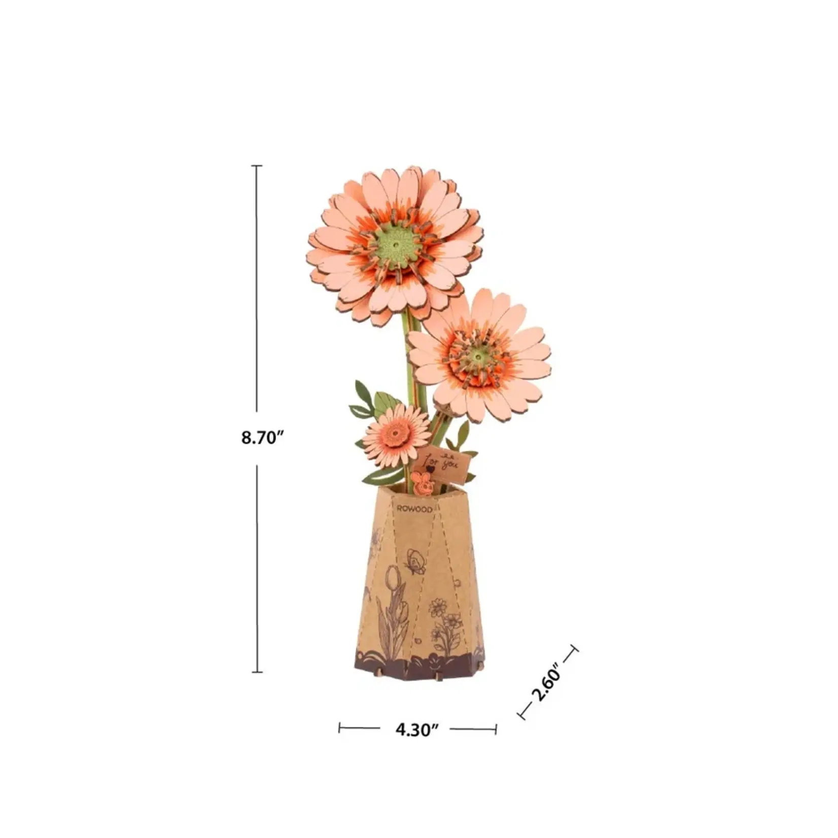 Hands Craft Flower - Orange Gerbera Daisy