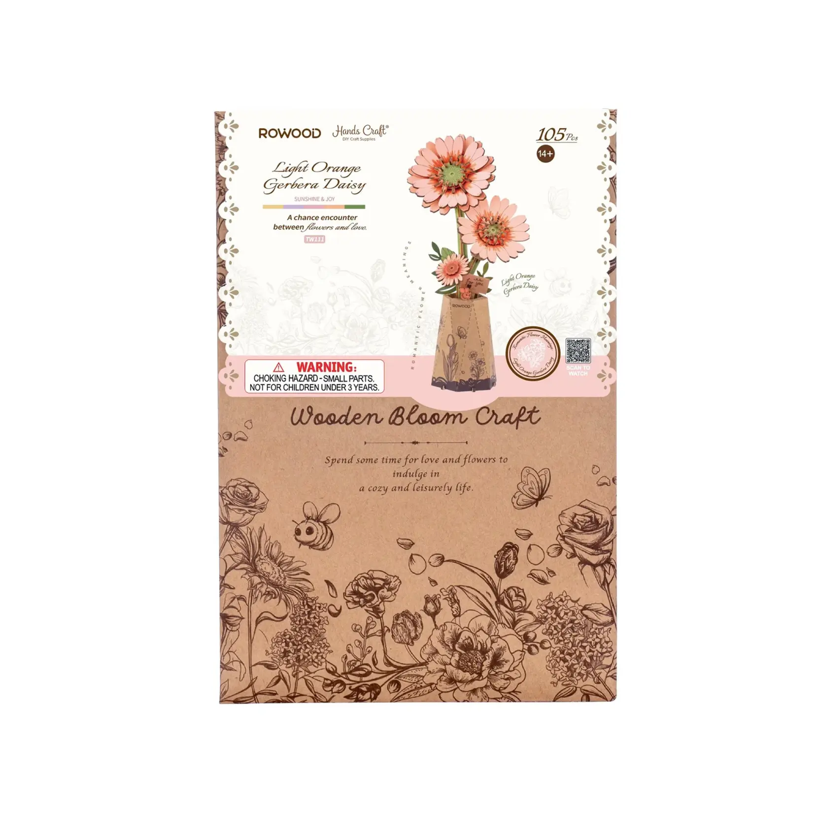 Hands Craft Flower - Orange Gerbera Daisy
