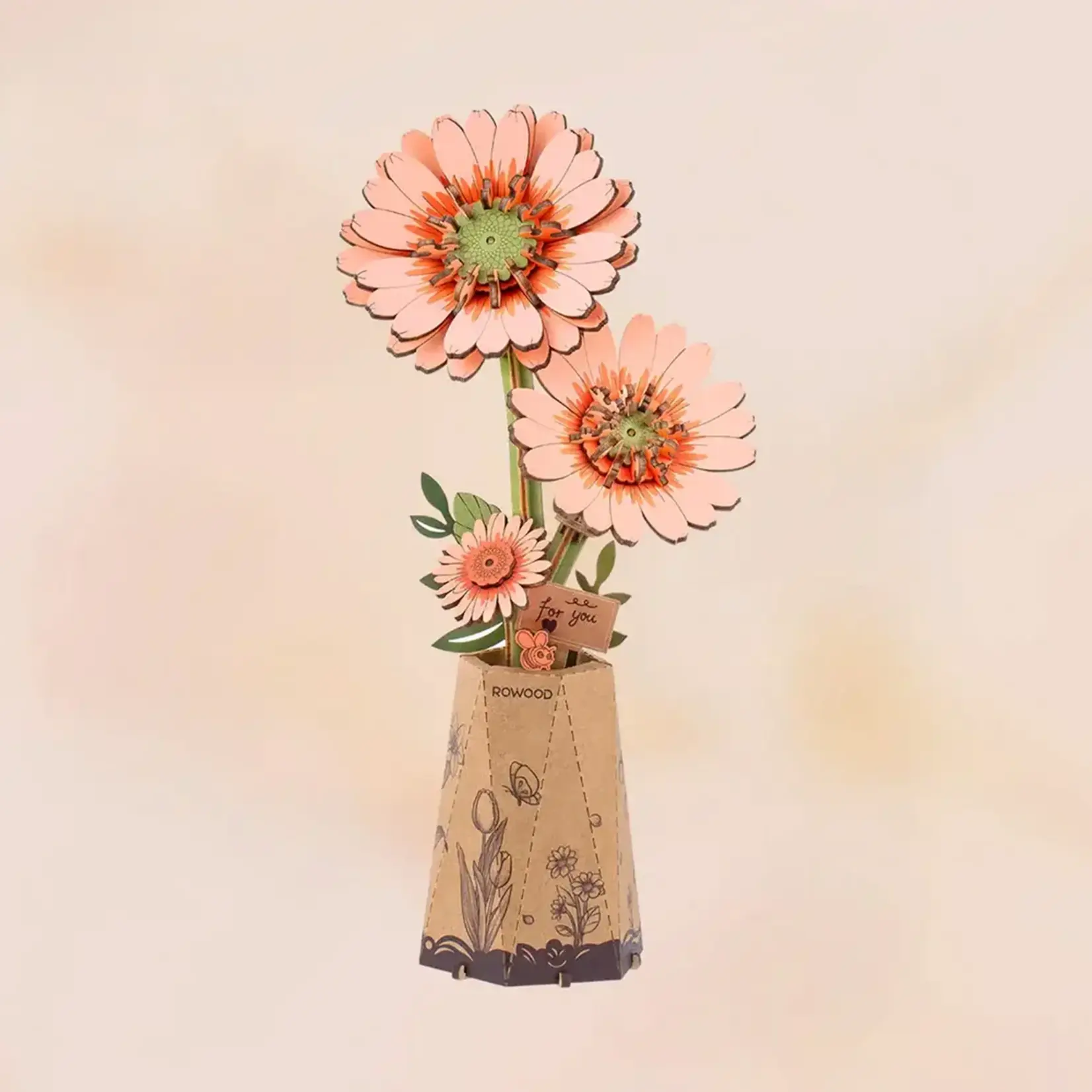 Hands Craft Flower - Orange Gerbera Daisy