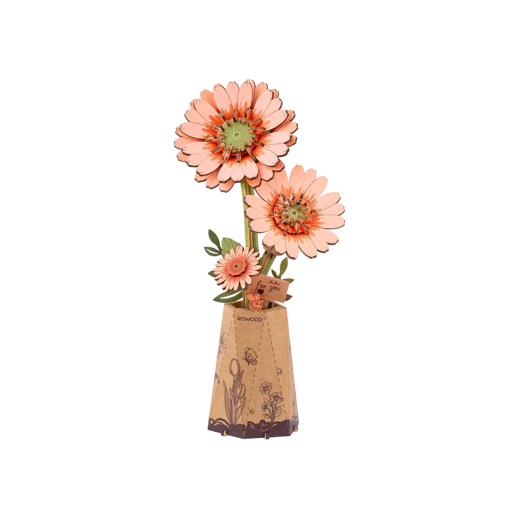 Hands Craft Flower - Orange Gerbera Daisy