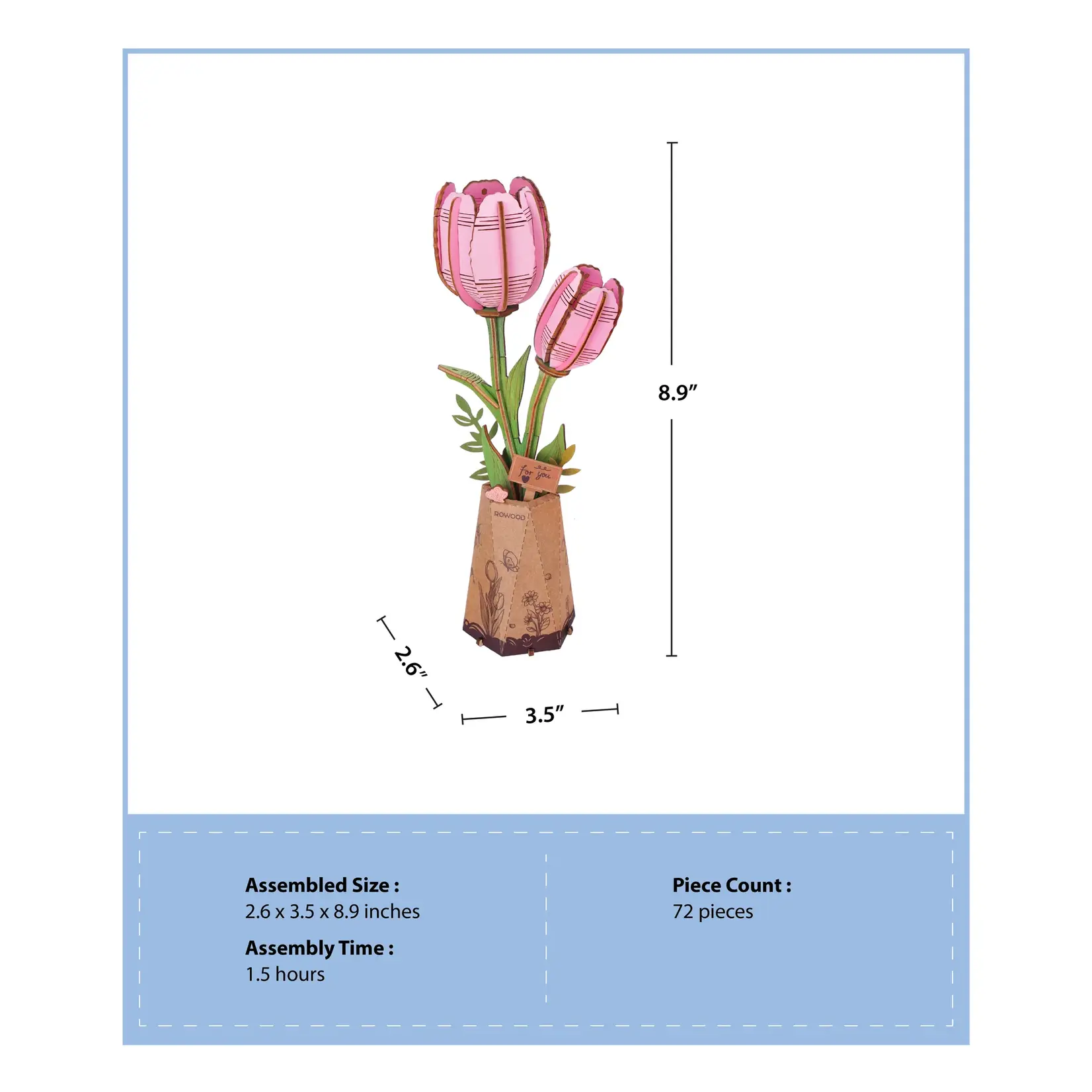 Hands Craft Flower - Pink Tulip