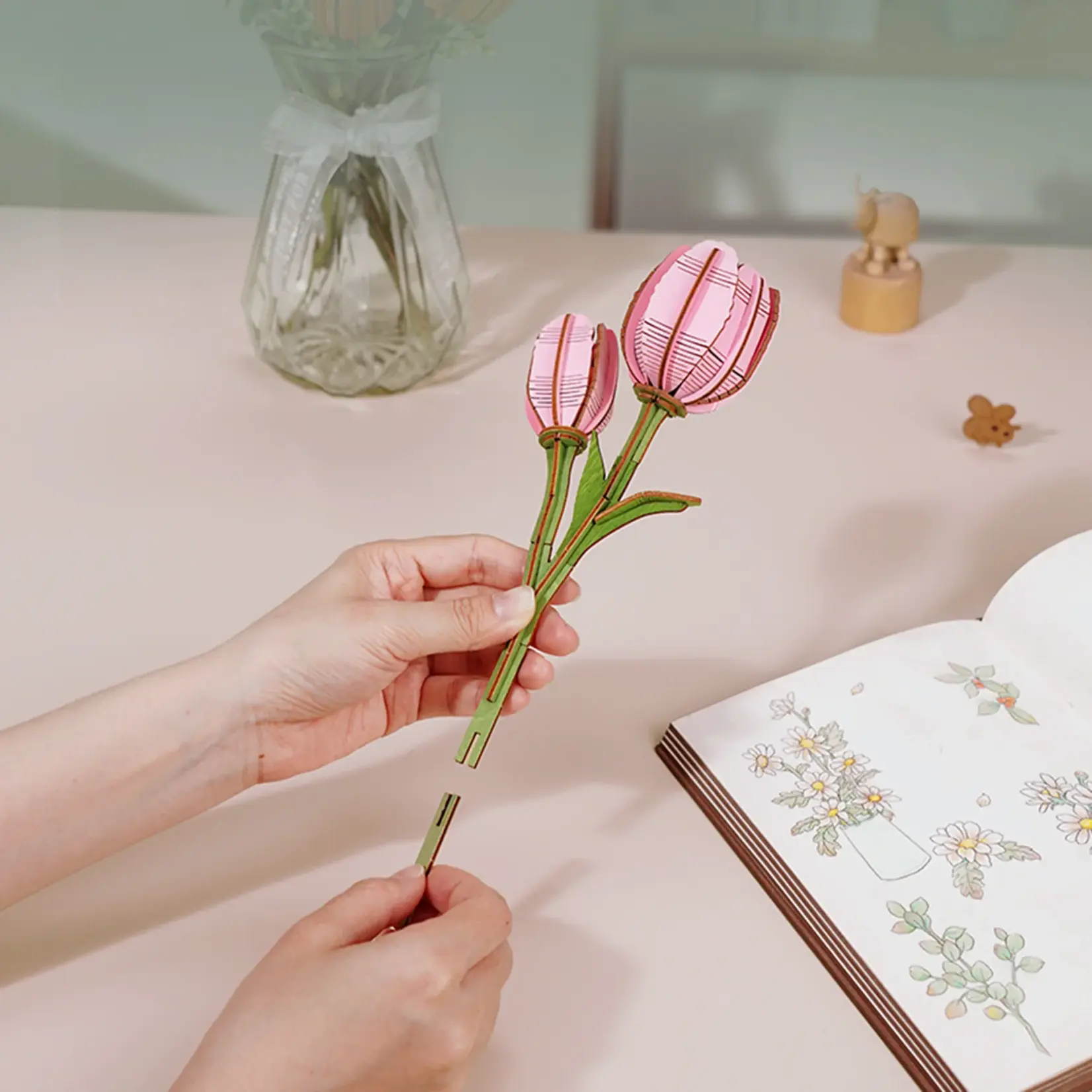 Hands Craft Flower - Pink Tulip