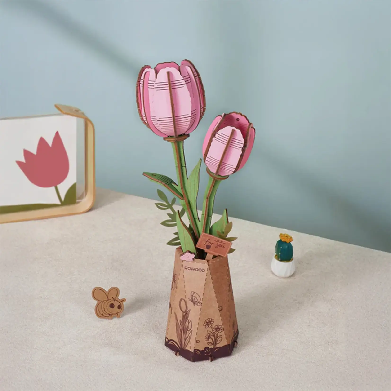 Hands Craft Flower - Pink Tulip