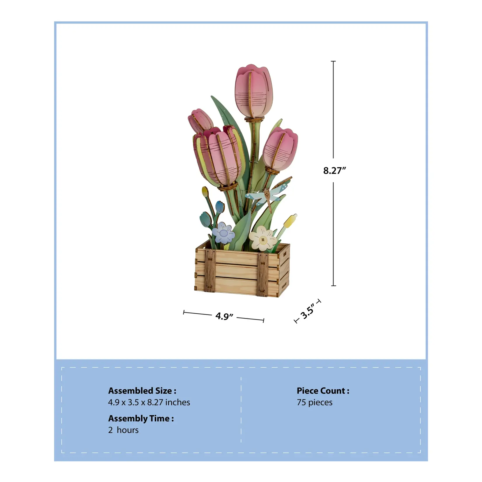 Hands Craft Pink Tulip Bloom Set