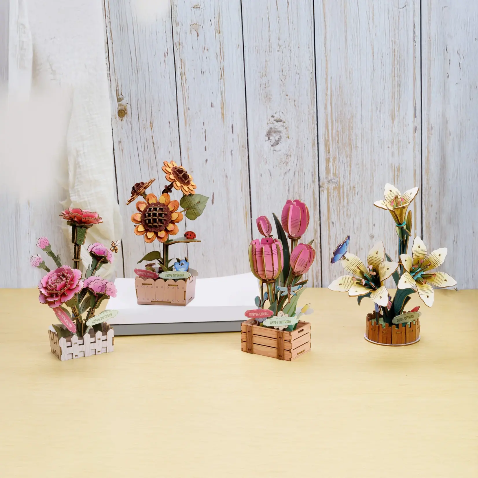Hands Craft Pink Tulip Bloom Set