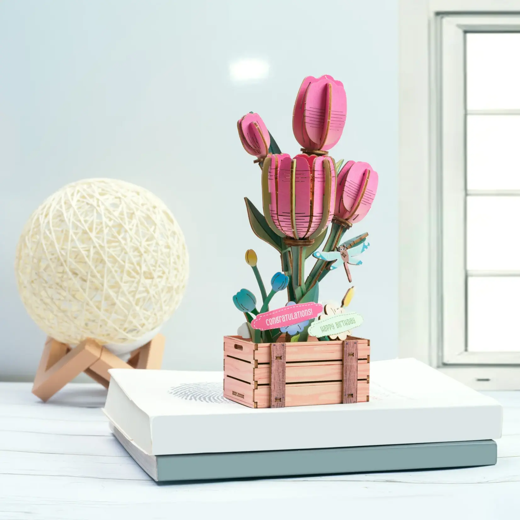 Hands Craft Pink Tulip Bloom Set