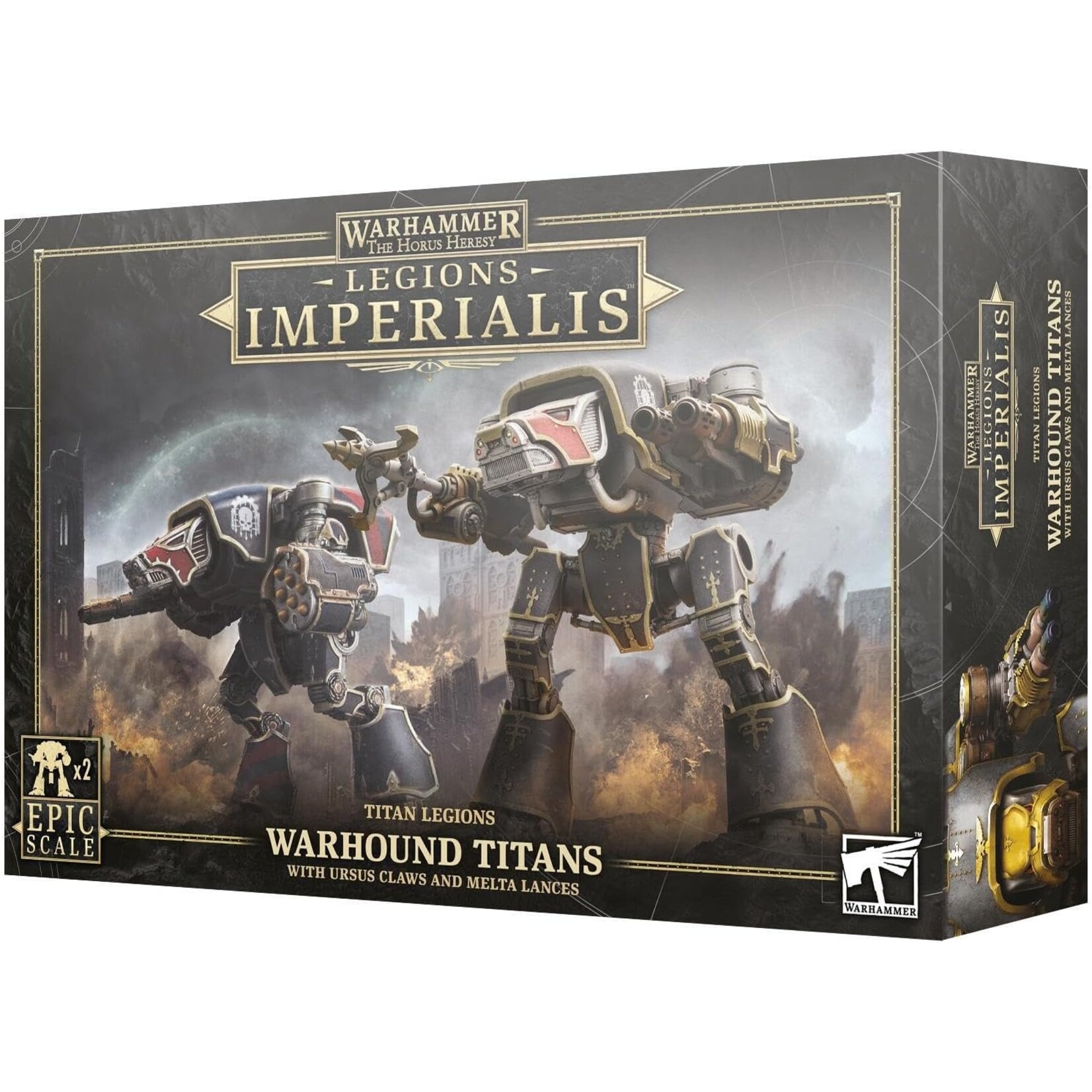 Games Workshop 0345 - Legions Imperialis: Warhound Titans with Ursus Claws and Melta Lances