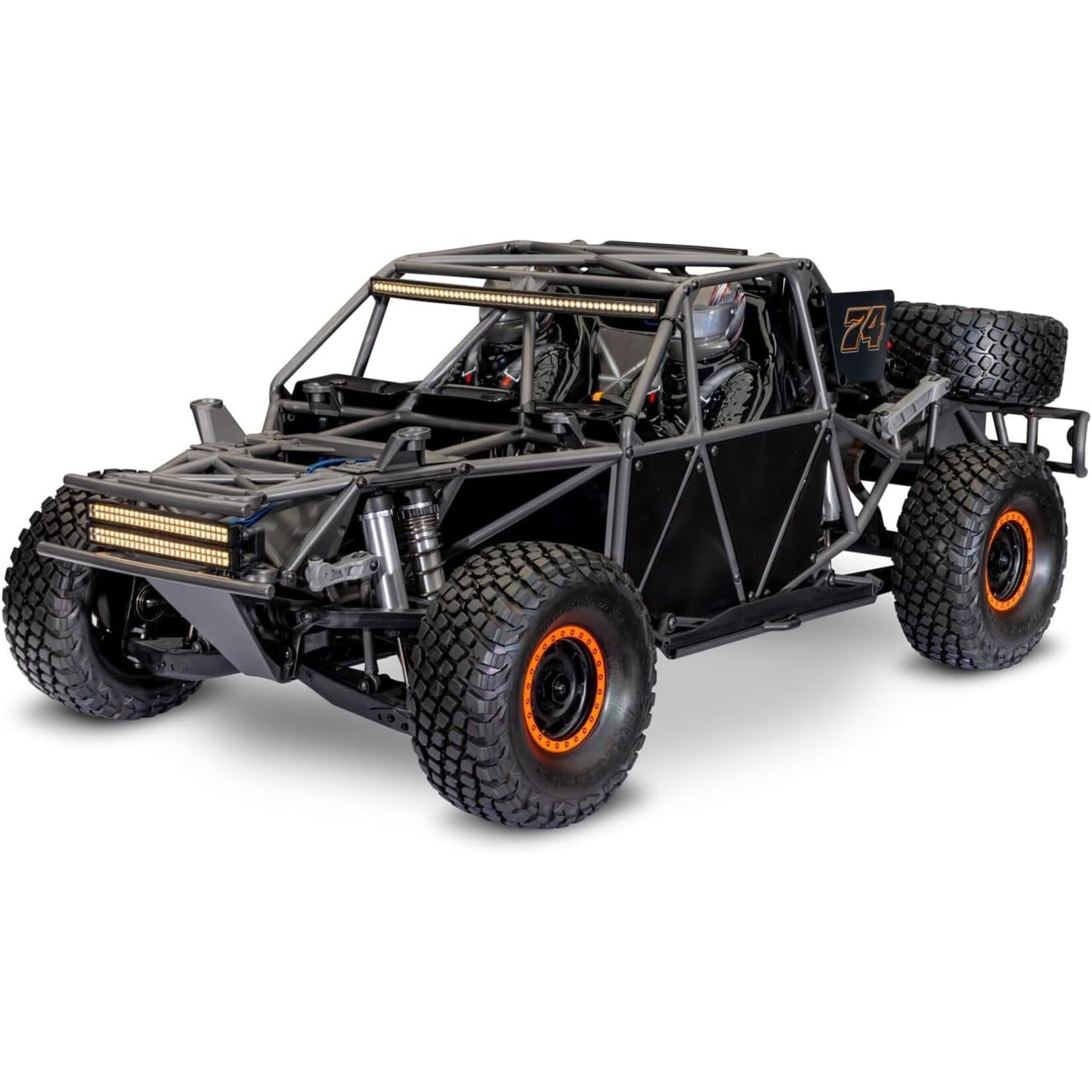 Traxxas 850864 Unlimited Desert Racer 4X4 Pro Scale Race Truck with Lights - FOX/Orange