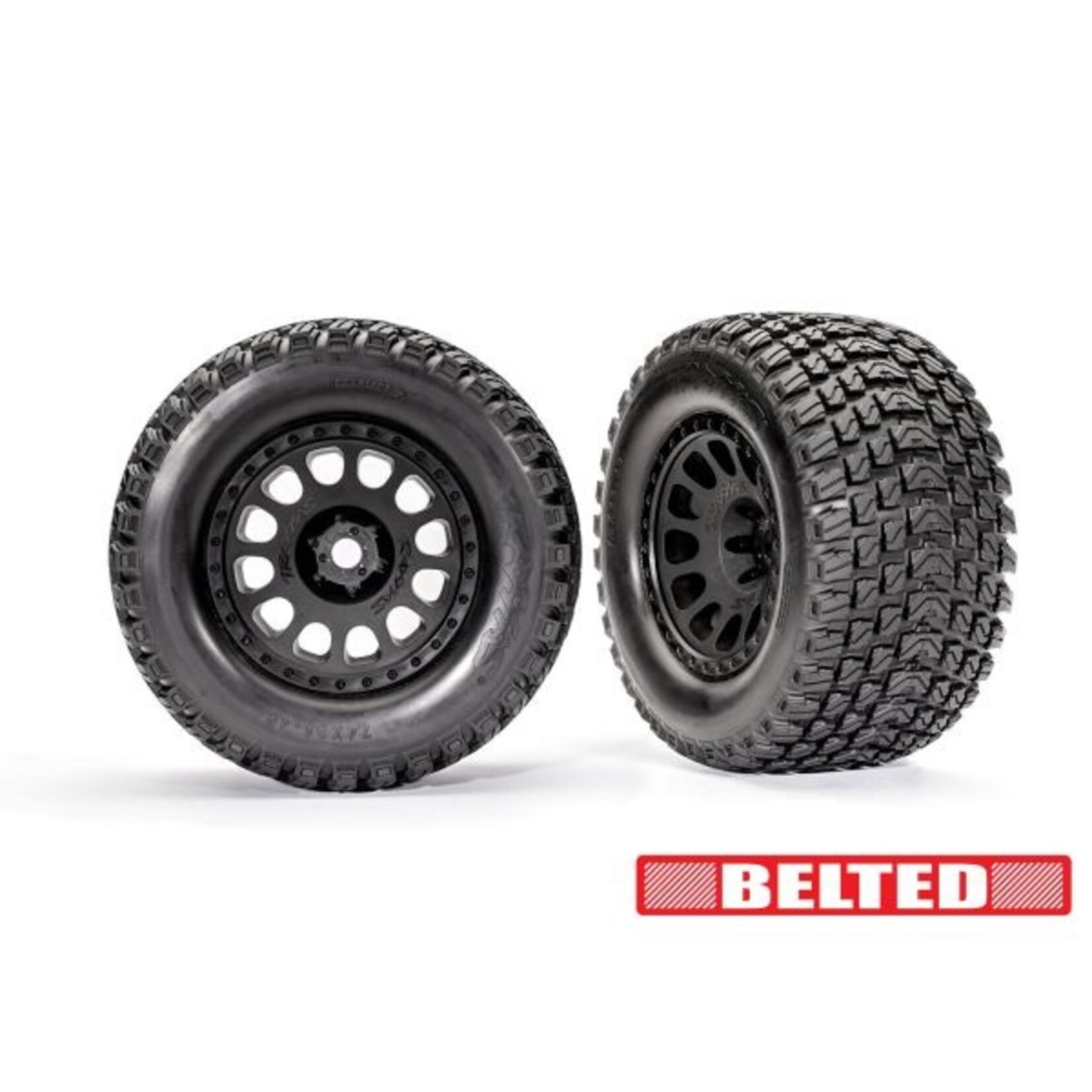 Traxxas 7862 - XRT Black Wheels with Belted Gravix Race Tires (2)