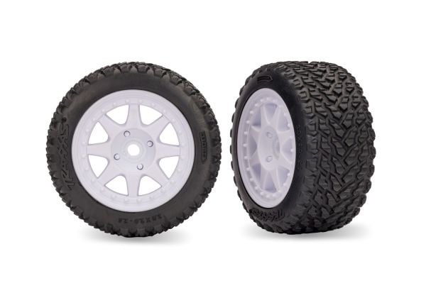 10872WHT - Mini Rally Wheels with Hard Tires, Front - White (2)