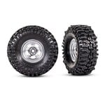 Traxxas 9872 - TRX-4M 1" Satin Wheels with MT Baja Pro Tires (2) - Chrome