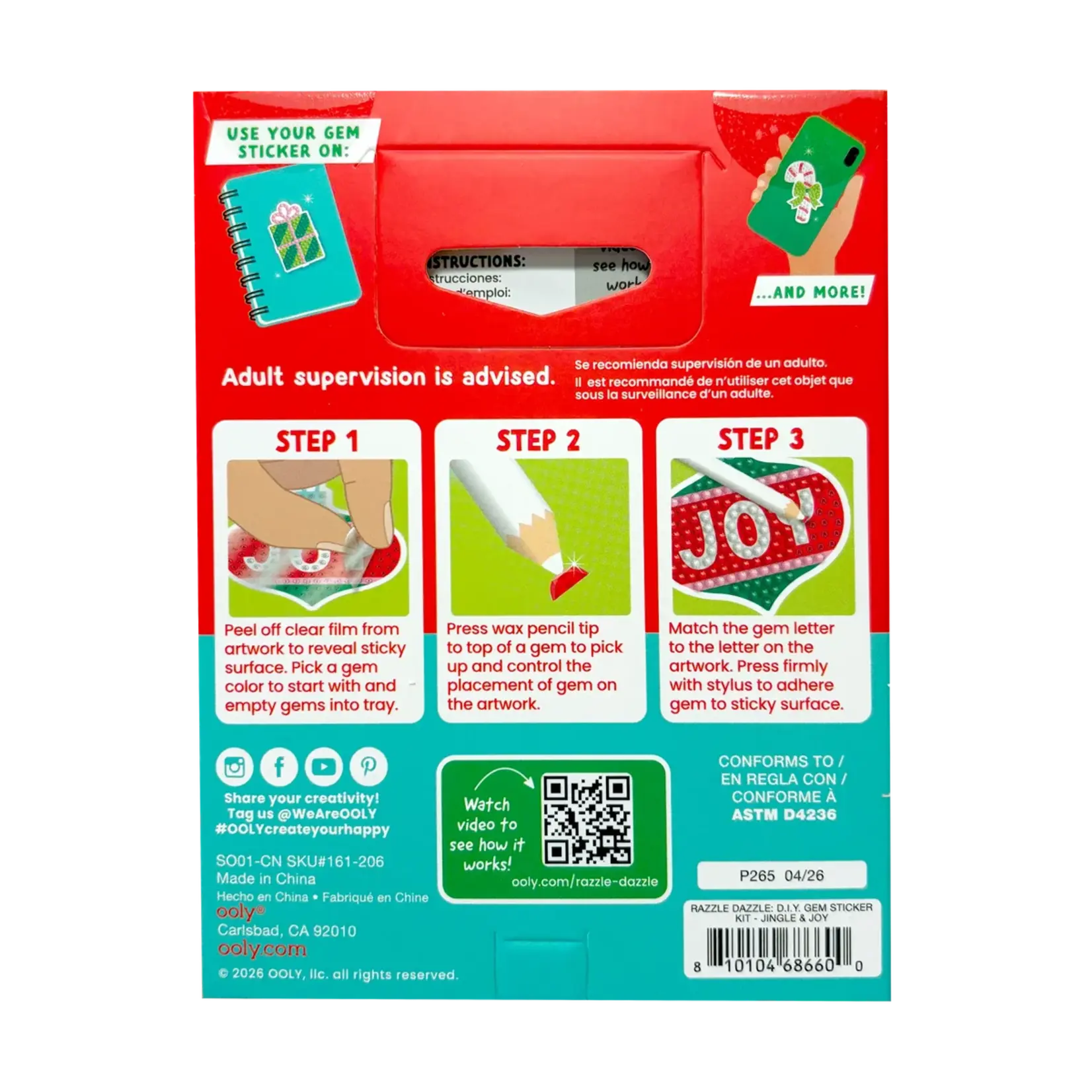 Ooly Jingle & Joy Mini Razzle Dazzle Gem Sticker Kit
