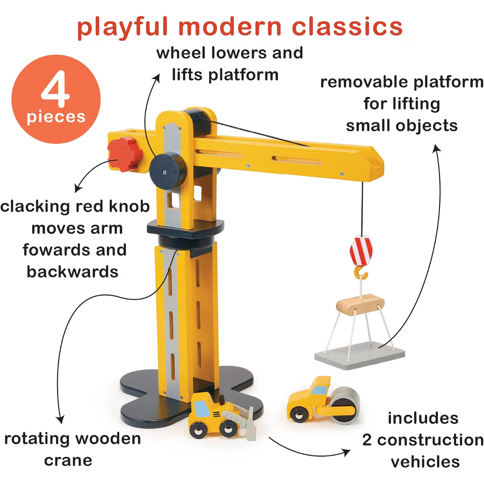 Mentari Toys Big Yellow Crane
