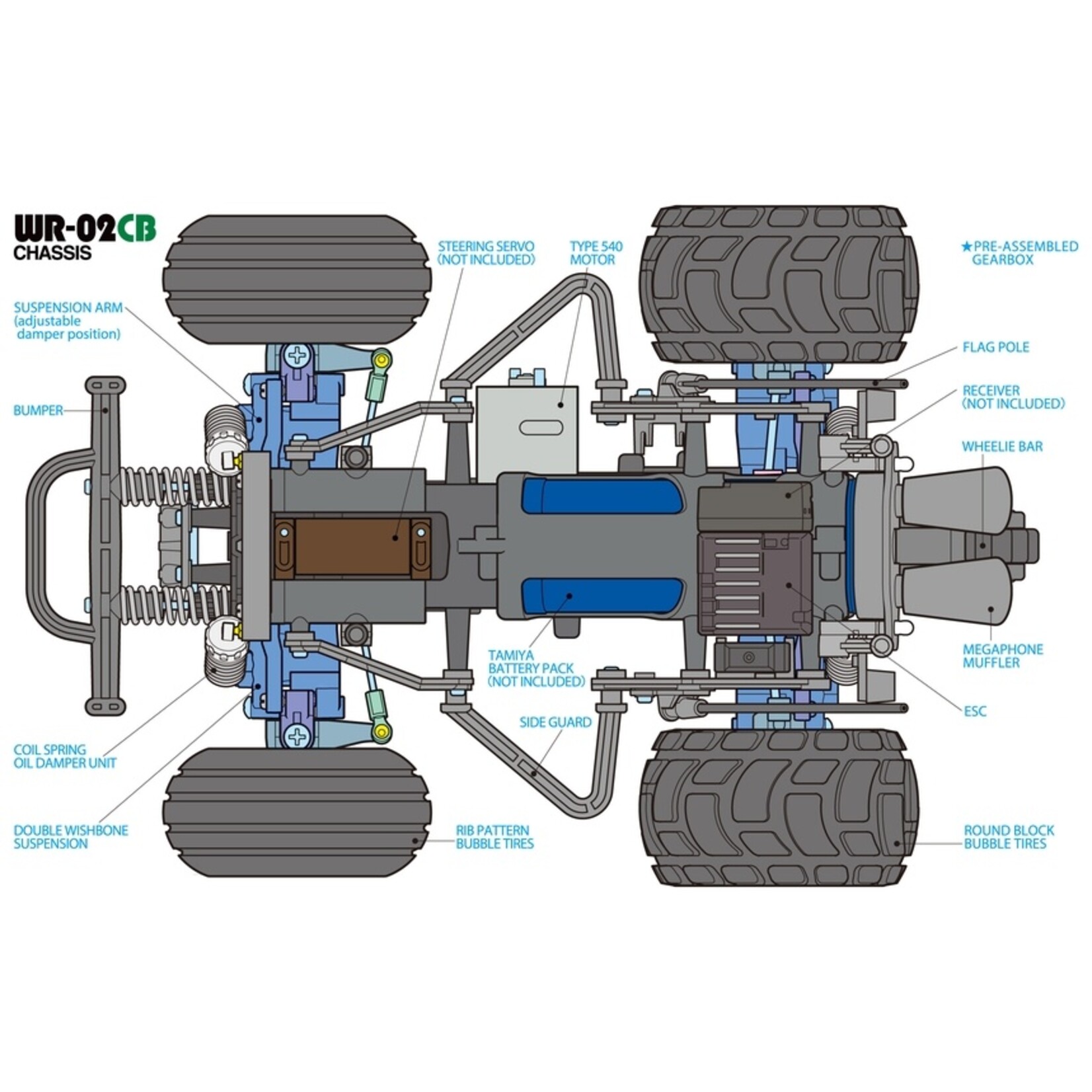 Tamiya 58662 - 1/10 Comical Grasshopper WR-02CB 2WD